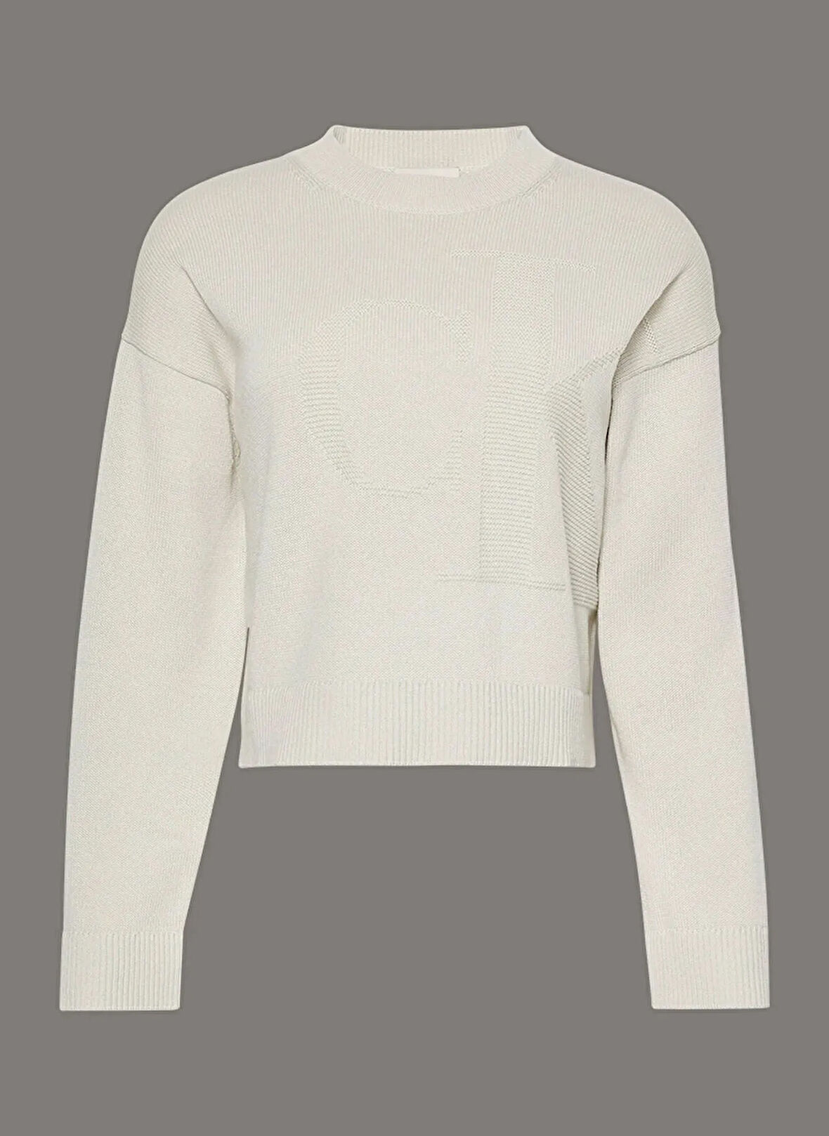 Calvin Klein Jeans Dik Yaka Standart Düz Beyaz Kazak Kadın LV047D304G67U