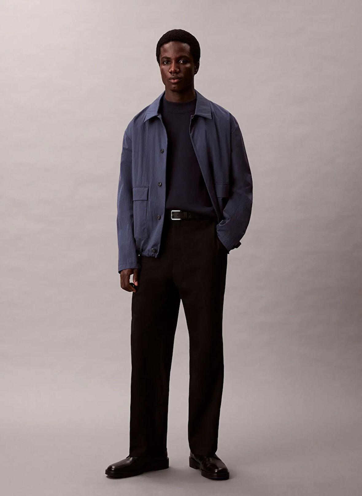 Calvin Klein Bisiklet Yaka Normal Mavi Erkek Kazak LV04LD313GCEF_LS SNOWY TECH KNIT BO