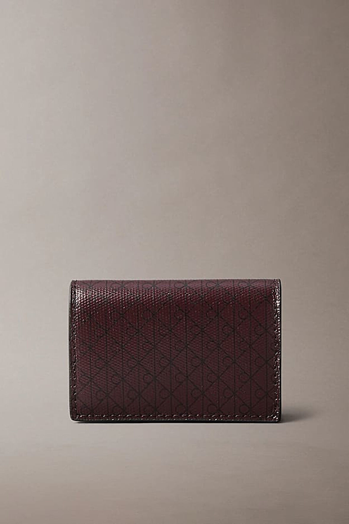Kadın Monogram Baskılı Akordiyon Tipi Kartlık - Bordo | undefined