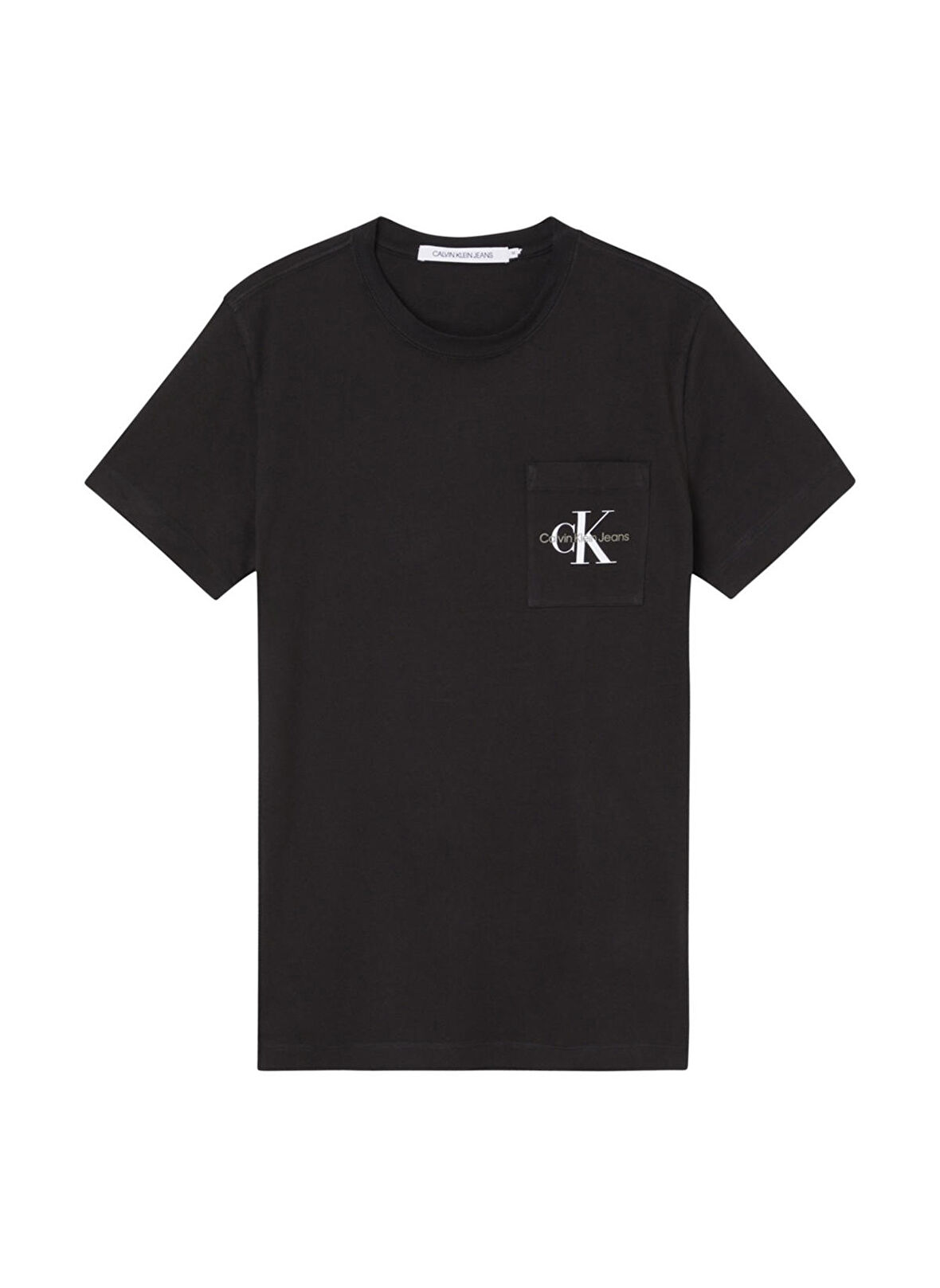 Calvin Klein Jeans Siyah Erkek Bisiklet Yaka Düz T-Shirt J30J320936-BEH CORE MONOGRAM POCKET