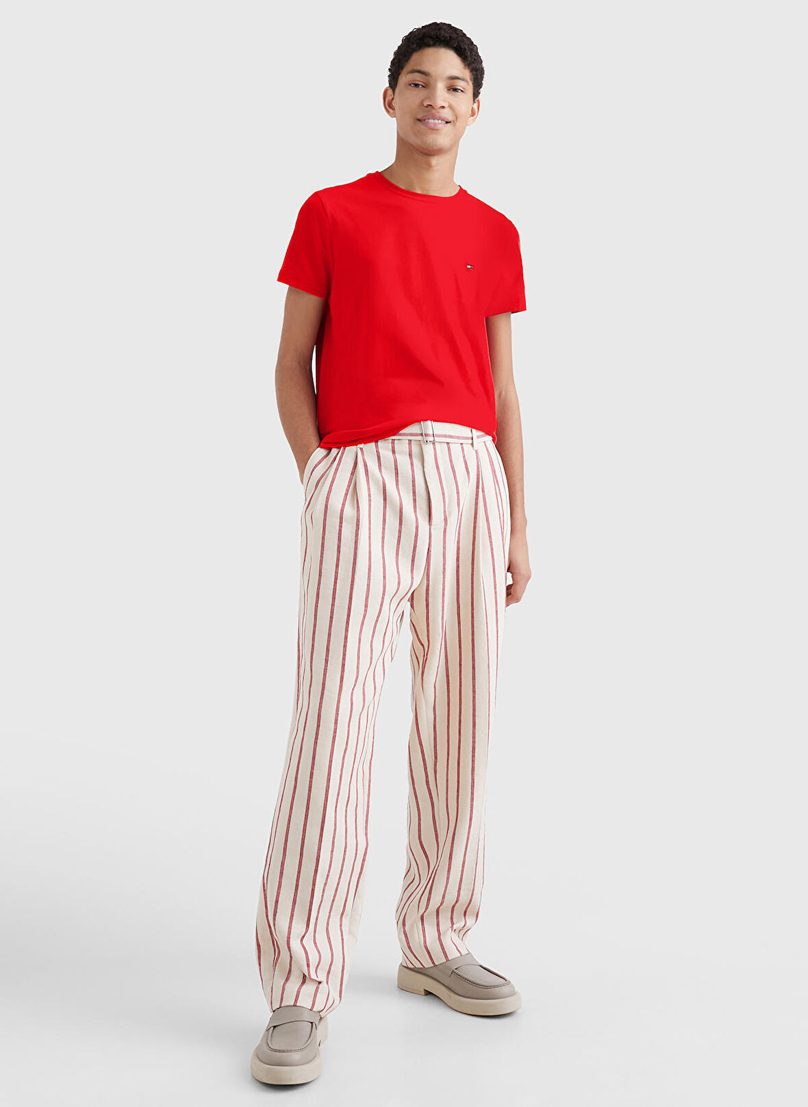 Bisiklet Yaka Kırmızı Erkek T-Shirt MW0MW10800XLG