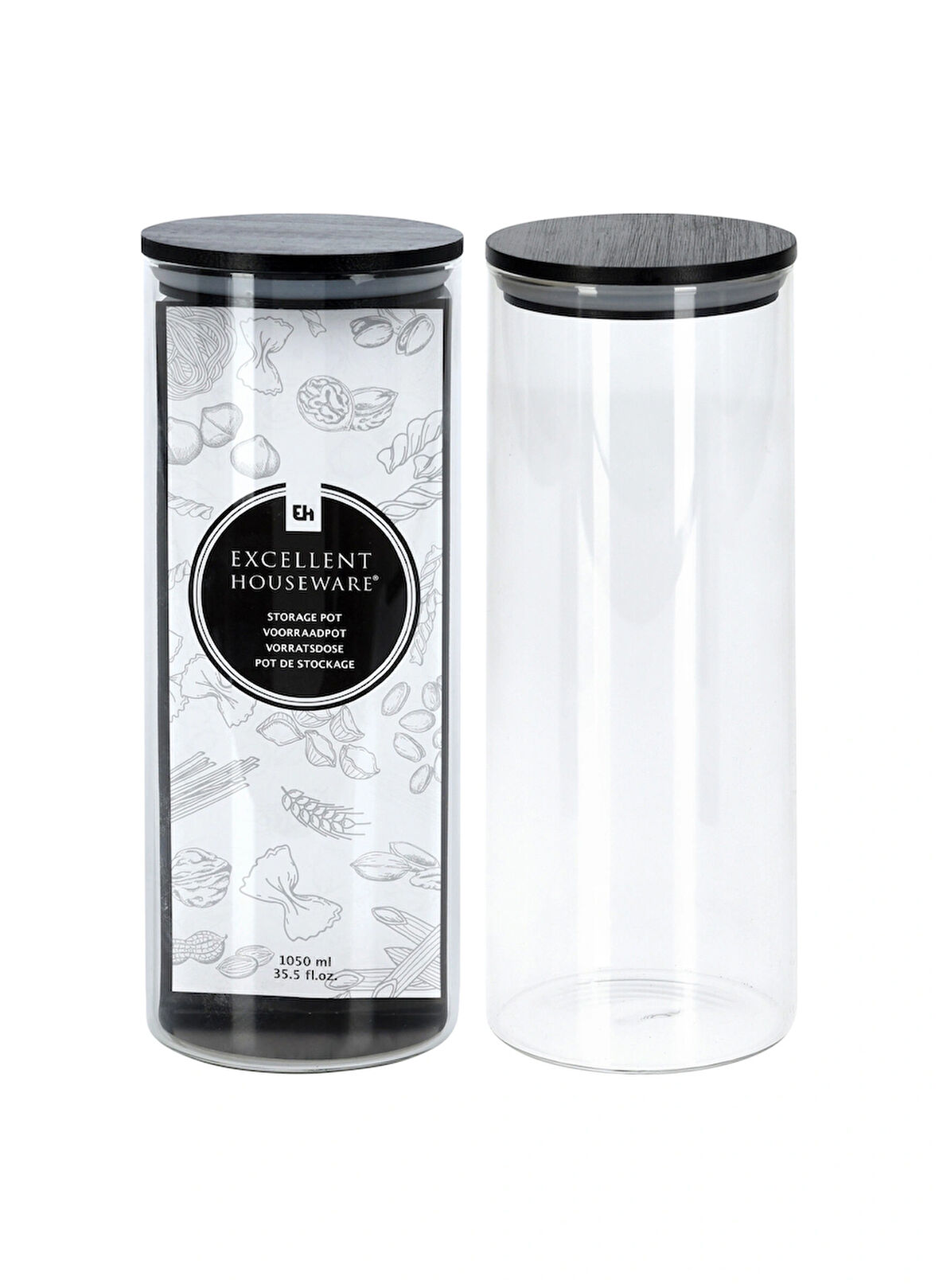 Boyner Evde Kavanoz Siyah Kapakli Cam Kavanoz 1050ml