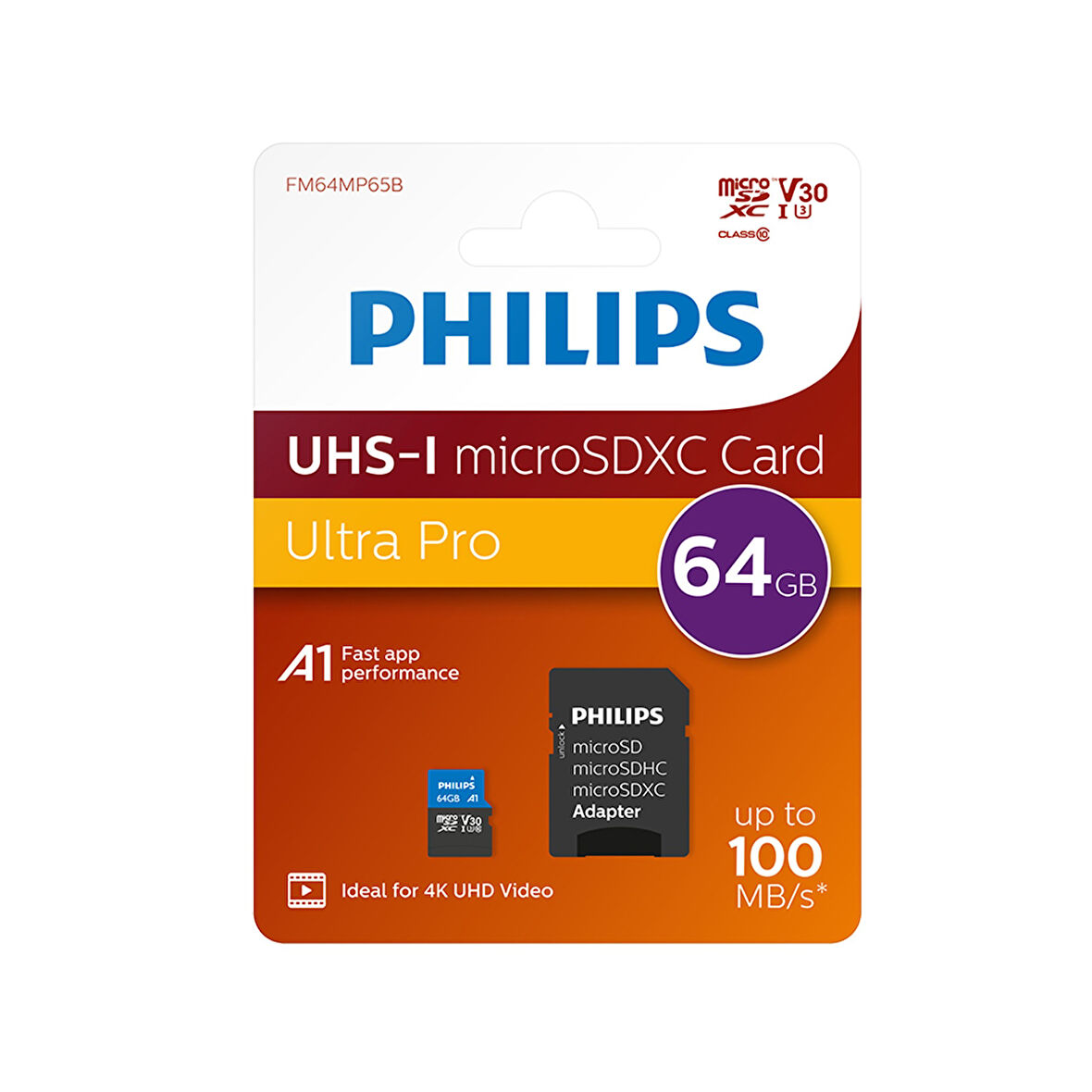 Philips Ultra Pro 256GB Micro SDXC UHS-I U3 V30 Adaptörlü Hafıza Kartı