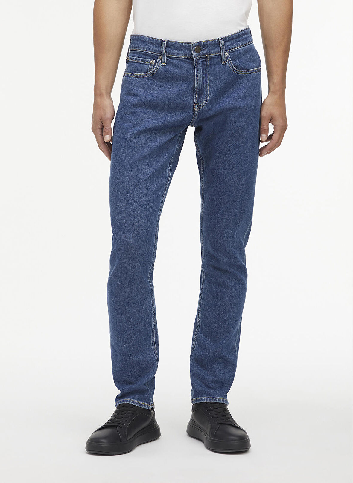 Calvin Klein Normal Bel Normal Paça Slim Fit Mavi Erkek Denim Pantolon K10K1107081BJ