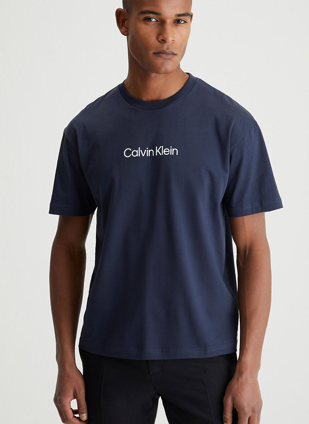 Calvin Klein Bisiklet Yaka Mavi Erkek T-Shirt K10K111346CHW