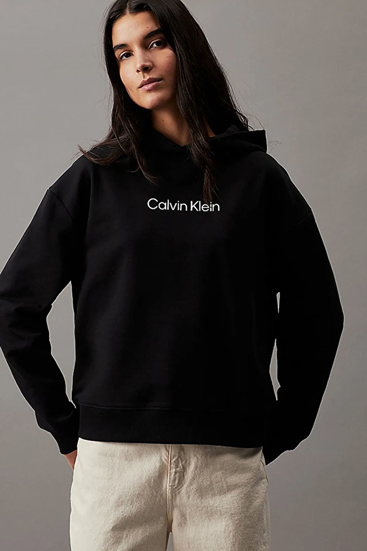 Kadın Hero Logo Sweatshirt - Siyah  | L