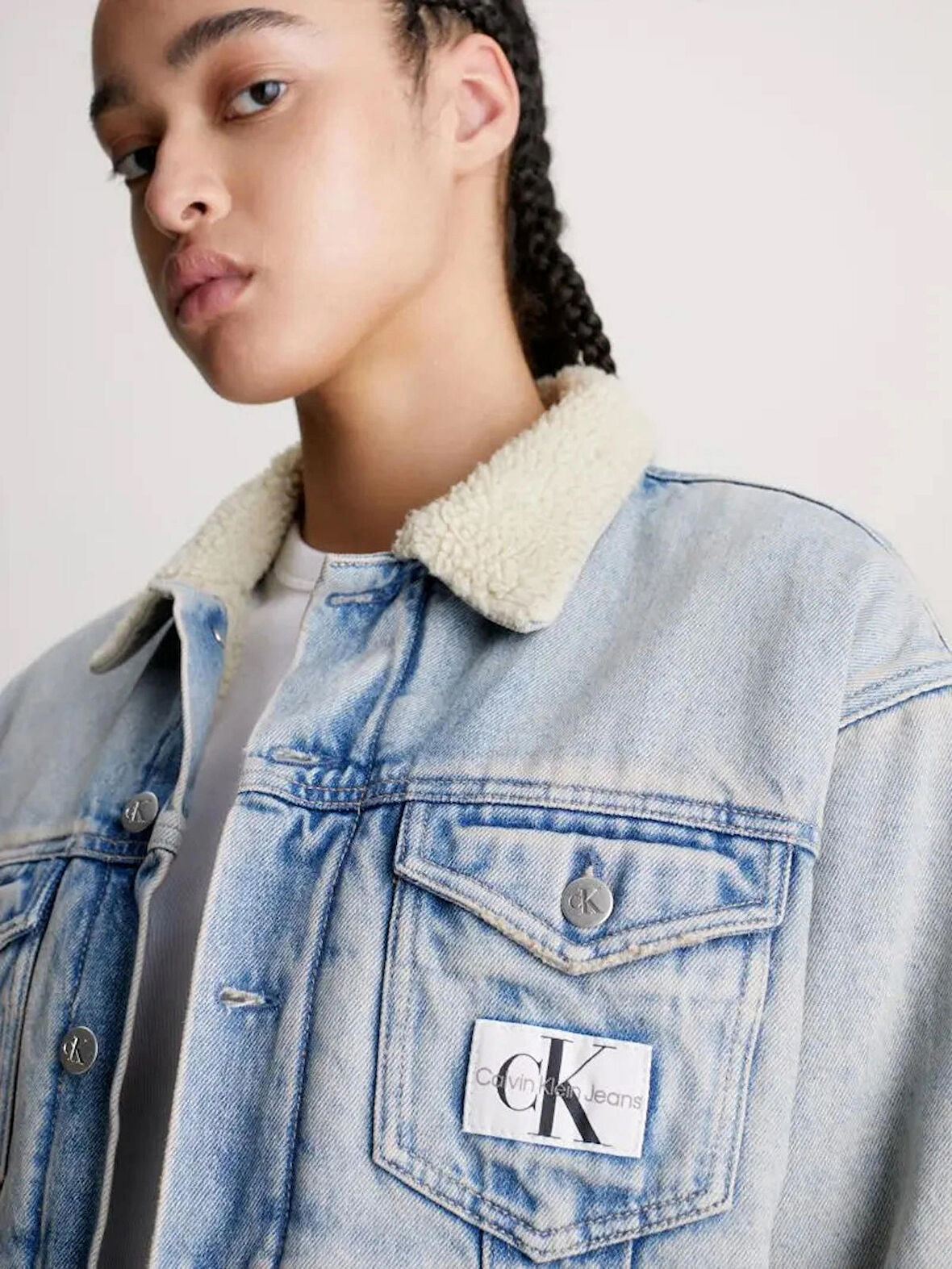 Calvin Klein Sherpa Denim Jacket Ceket Kadın