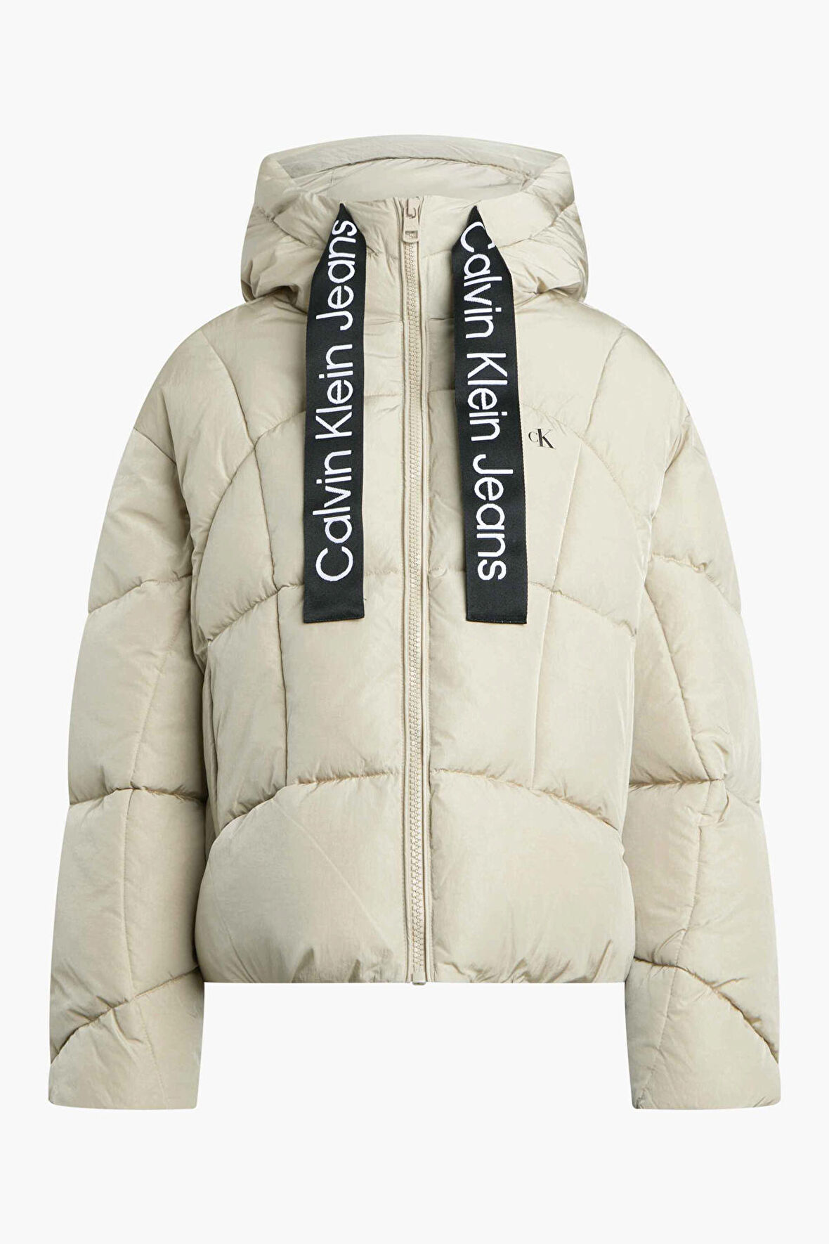 LOGO DRAWSTRING SHORT PUFFER