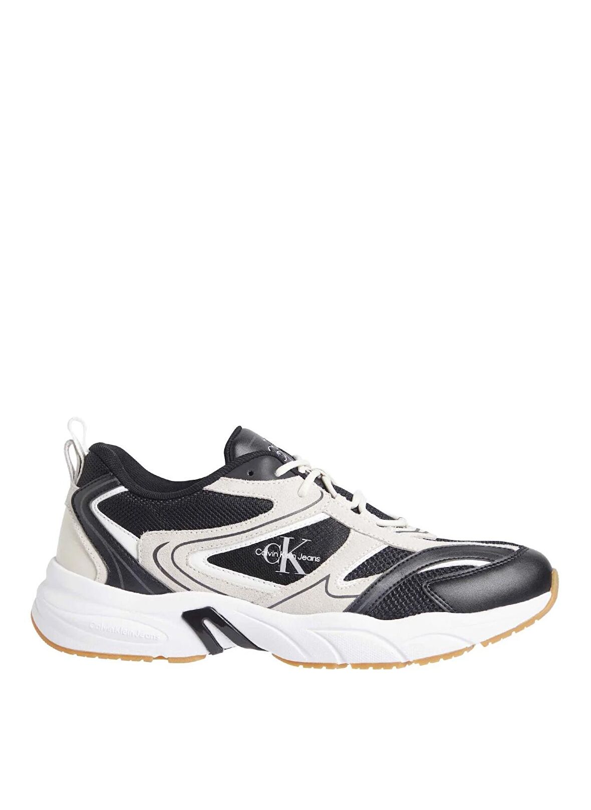 Calvin Klein Siyah - Ekru Erkek Sneaker RETRO TENNIS SU-MESH