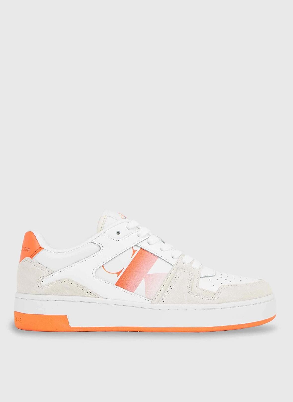 Calvin Klein Beyaz - Turuncu Kadın Süet Sneaker YW0YW0144602T