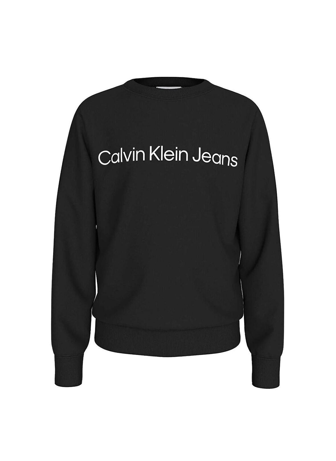 Calvin Klein Düz Erkek Siyah Sweatshırt INST. LOGO REGULAR CN