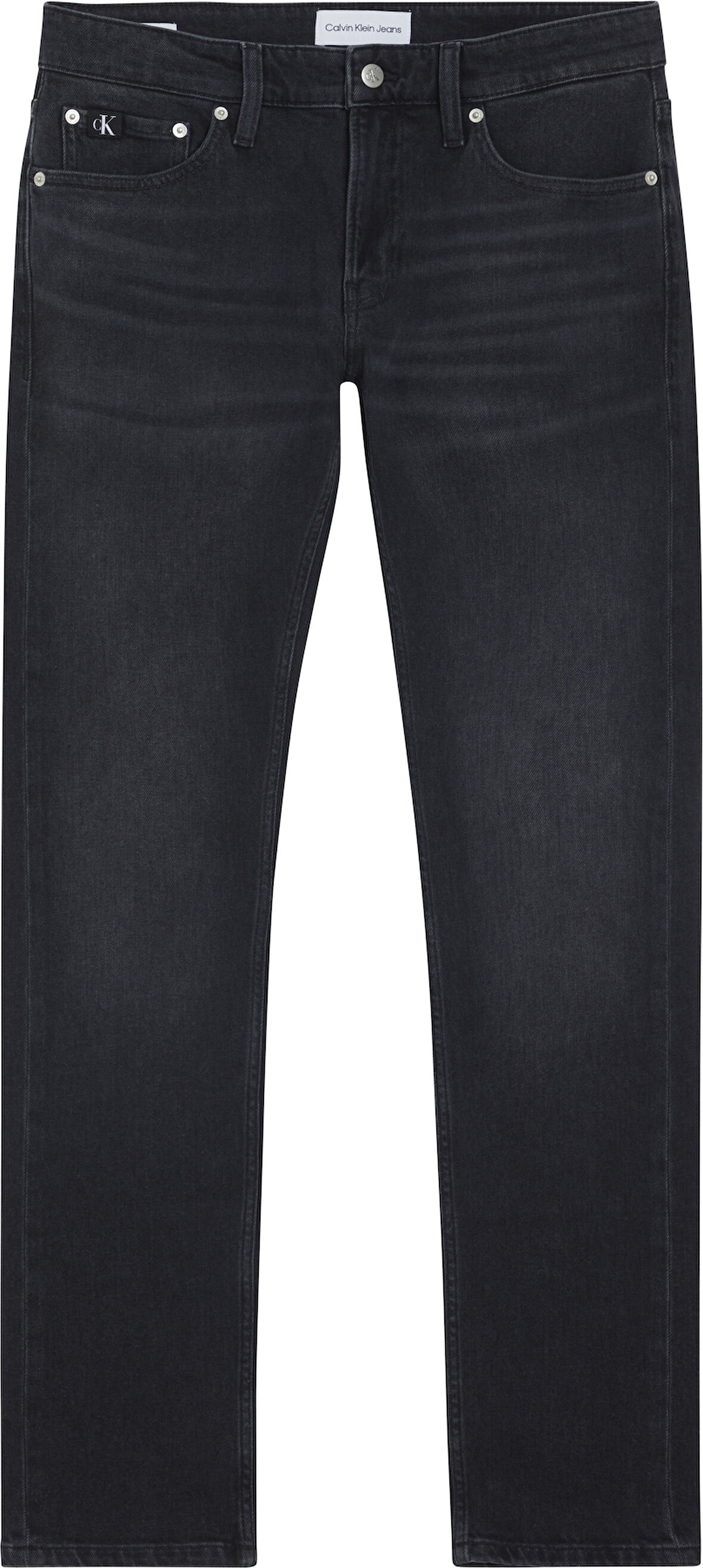 Erkek Marka Logolu Rahat Streç Denim Alçak Belli İnce Bacaklı  Beş Cepli Günlük Rahat Kullanıma Uygun Siyah Denim Jeans J30J324851-1BY