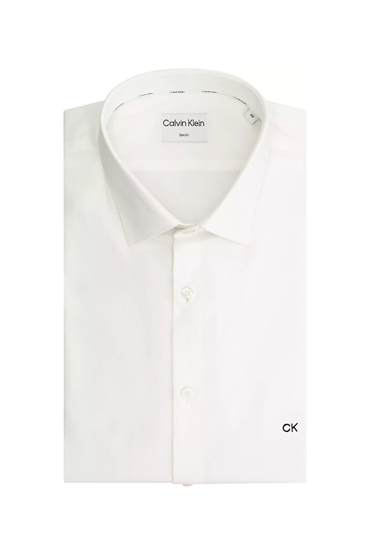 Erkek Ck Poplin Stretch Slim Gömlek - Beyaz | 40