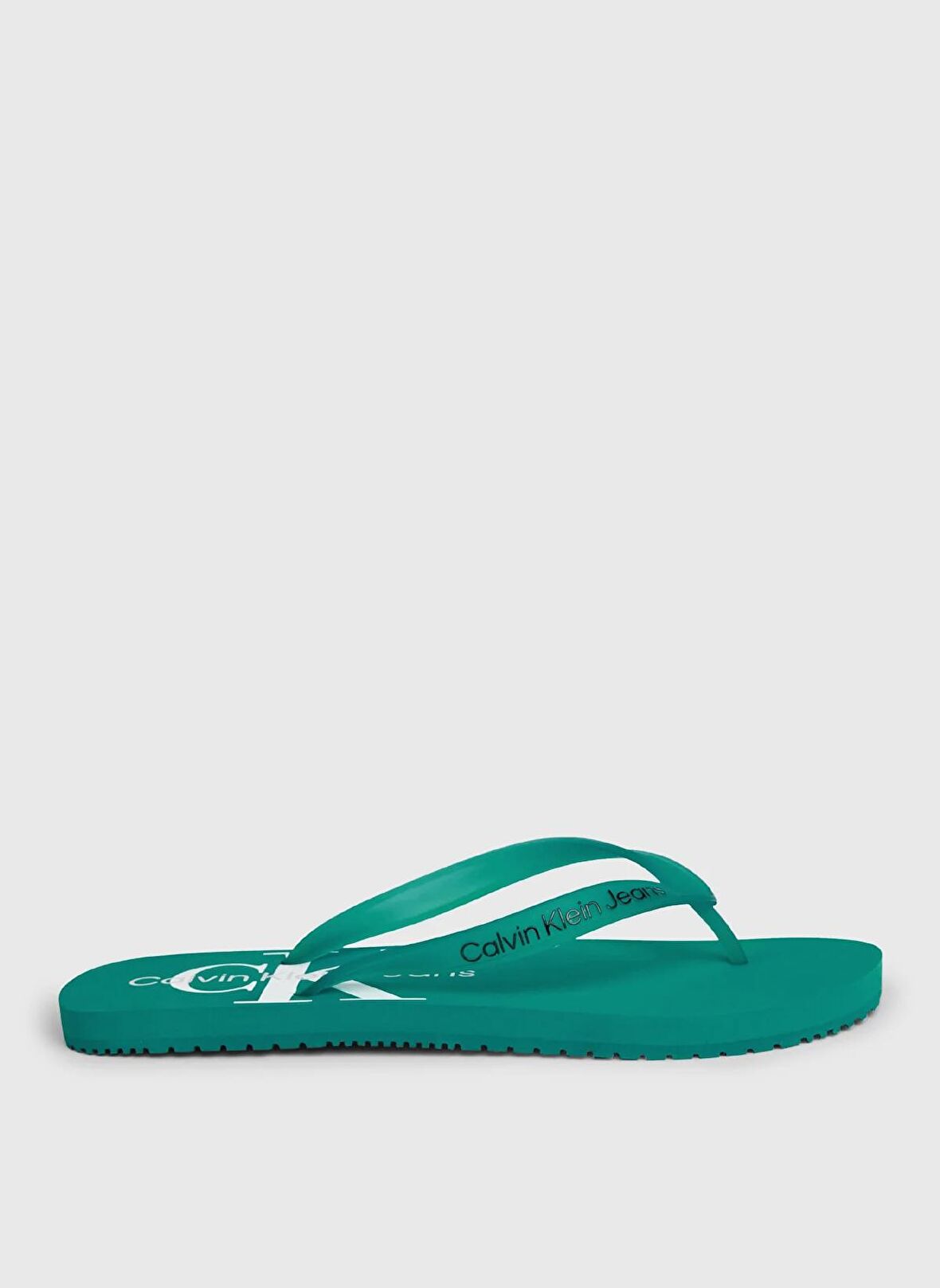 Calvin Klein Beyaz - Turkuaz Erkek Plaj Terliği BEACH SANDAL MONOGRAM TPU