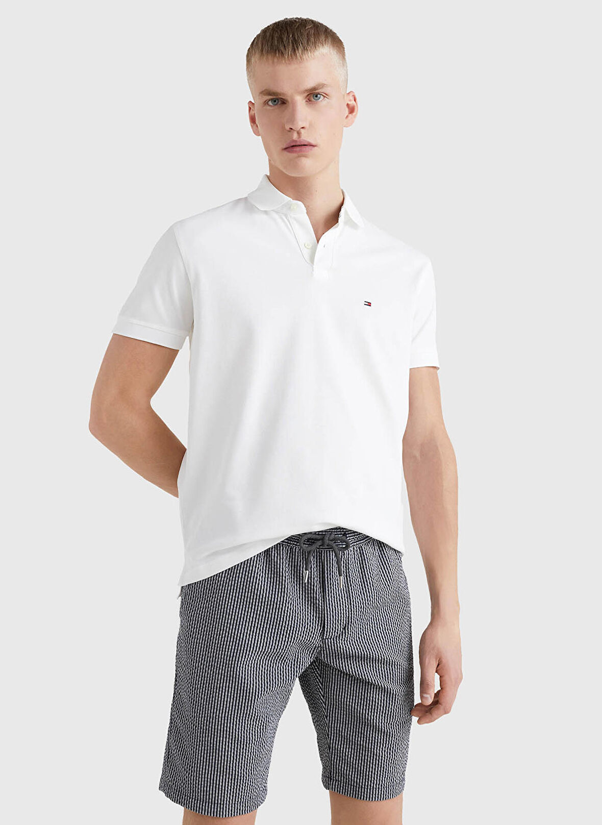 Tommy Hilfiger Polo Yaka Beyaz Erkek T-Shirt MW0MW17770YBR