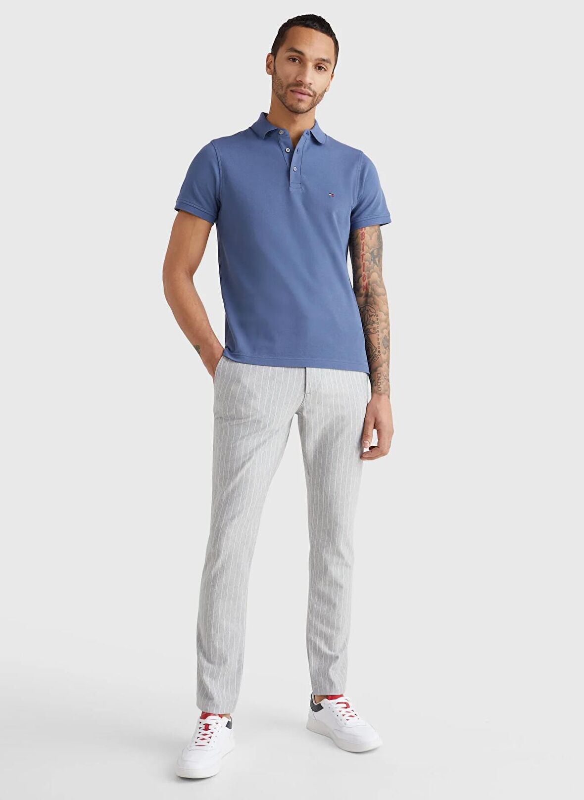 Tommy Hilfiger Mavi Erkek Polo T-Shirt MW0MW17771C9T