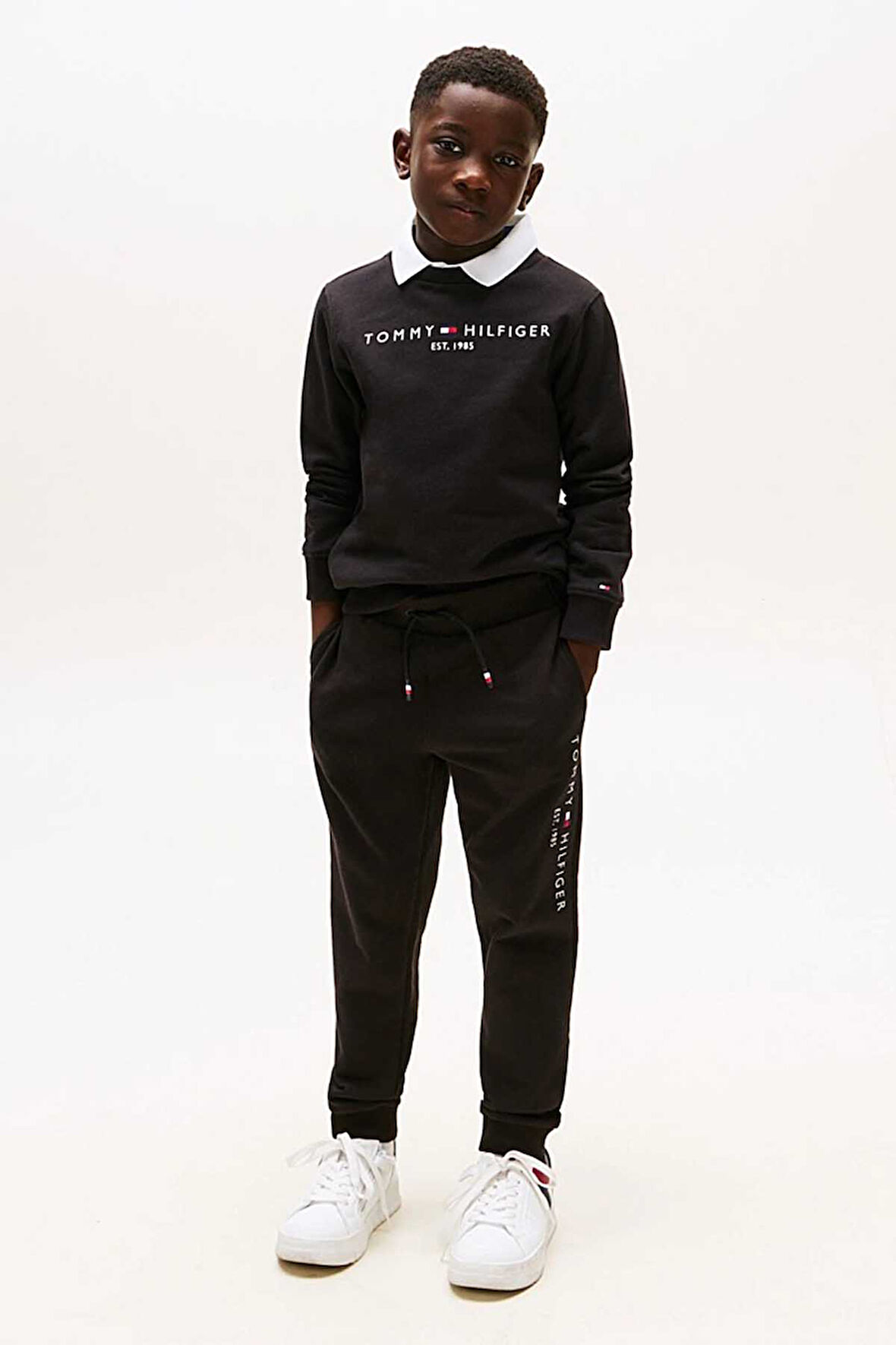 Unisex Çocuk Essential Pure Cotton Logo Jogger Eşofman Altı - Siyah | 8 Yaş