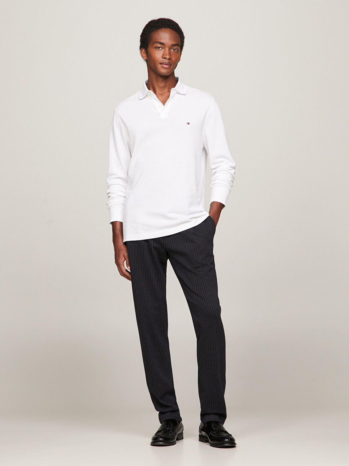 TOMMY HILFIGER Erkek  Beyaz Polo Yaka T-Shirt MW0MW20183 YBR