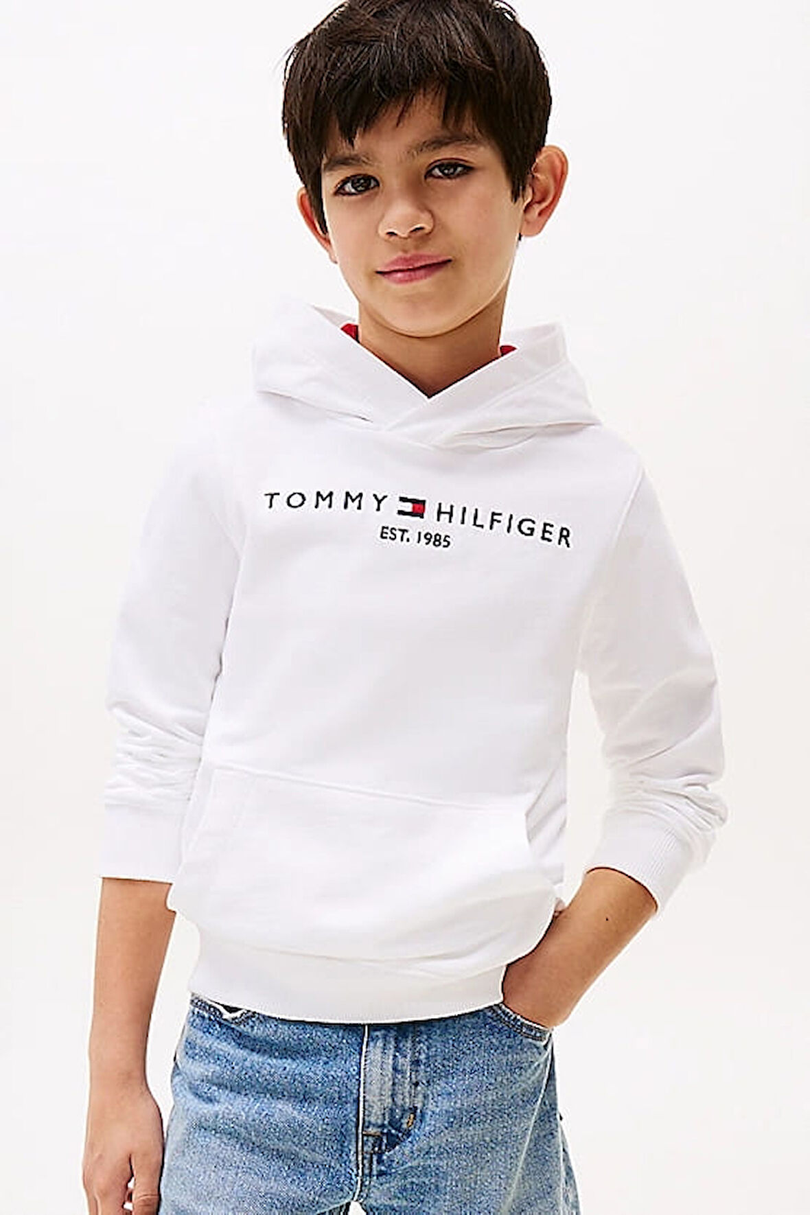 Erkek Çocuk Th Kapüşonlu Sweatshirt - Beyaz | 7 Yaş