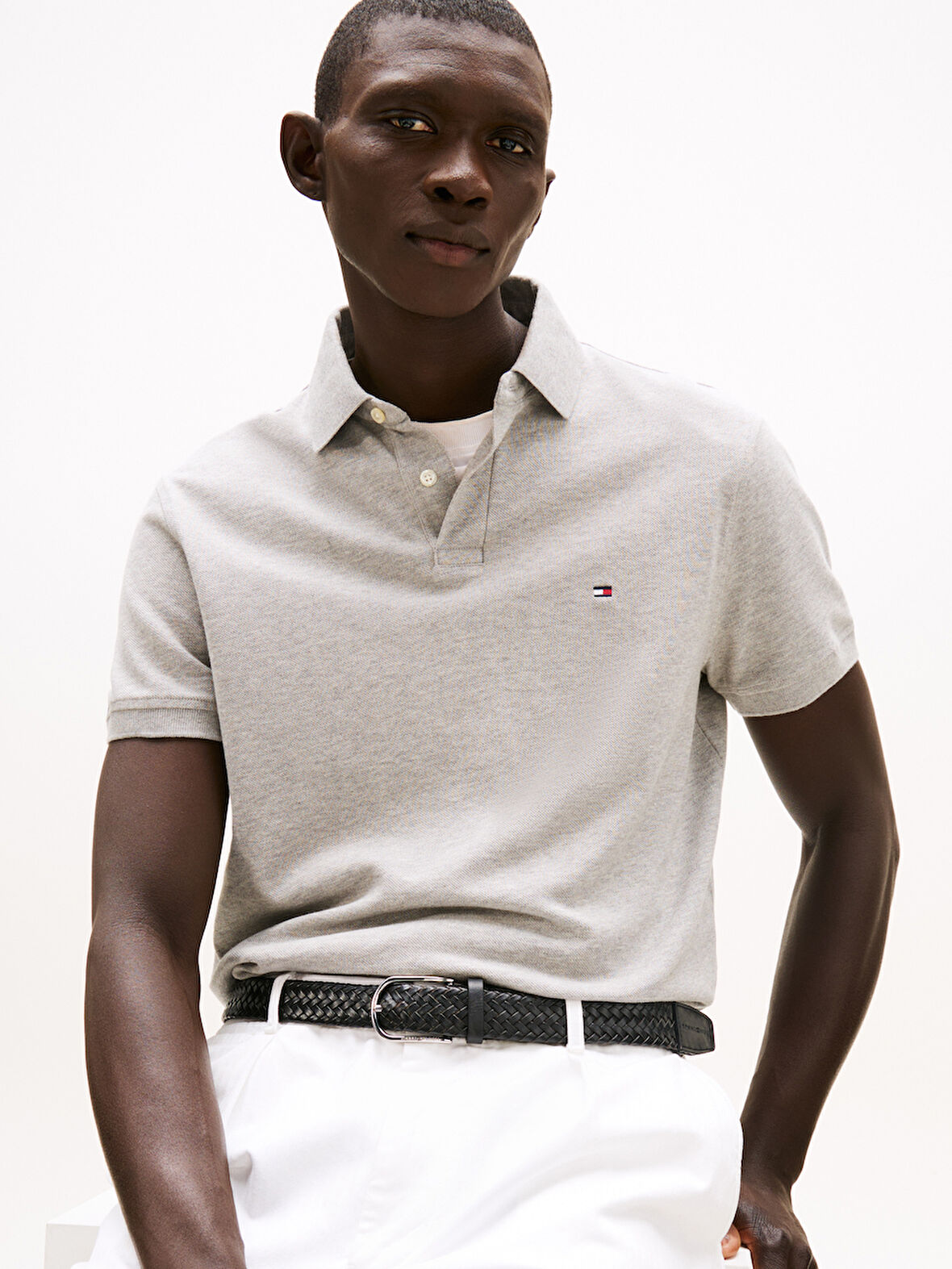 TOMMY HILFIGER Erkek  Gri Polo Yaka T-Shirt MW0MW17770 P01