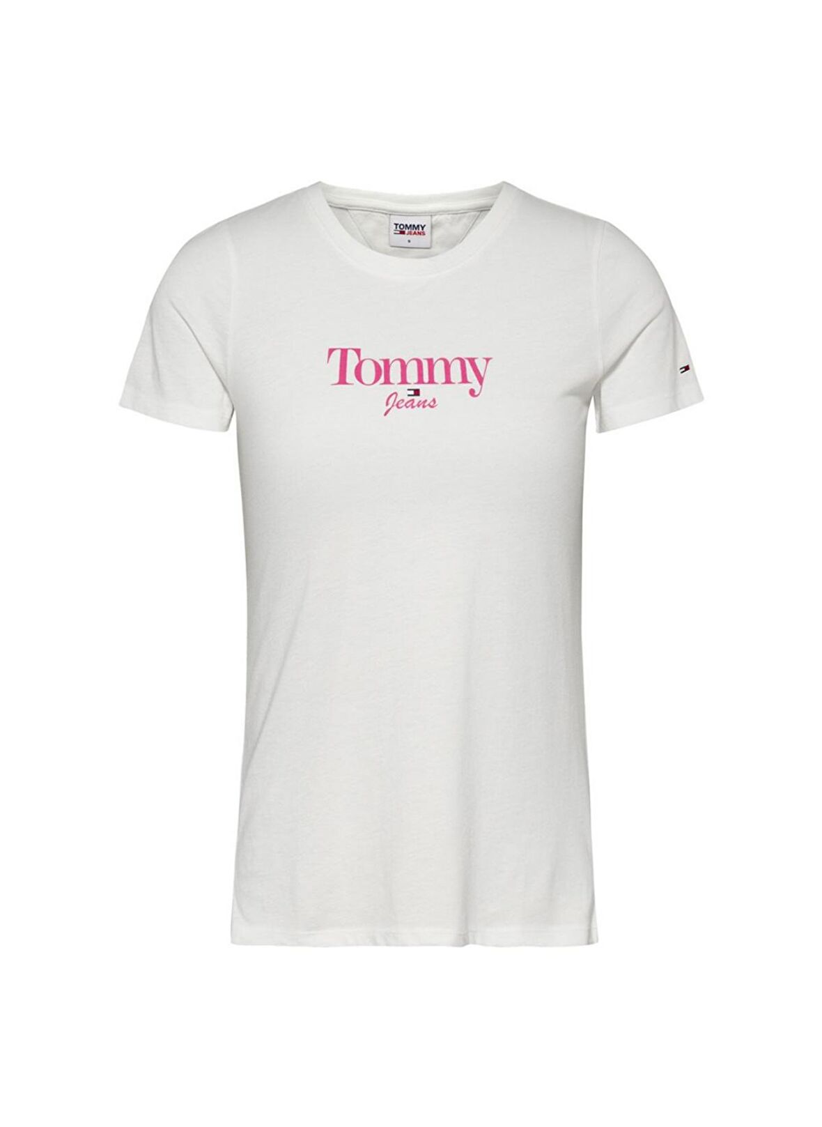 Tommy Jeans Bisiklet Yaka Beyaz Kadın T-Shirt DW0DW13696YBL BEYAZ T-SHIRT