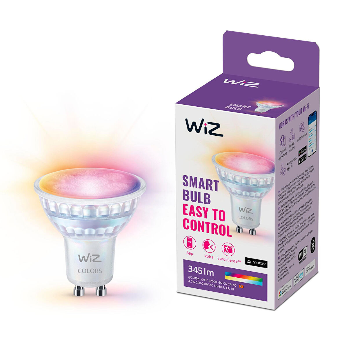 Wiz RGB Spot Ampul 50W GU10 Cam