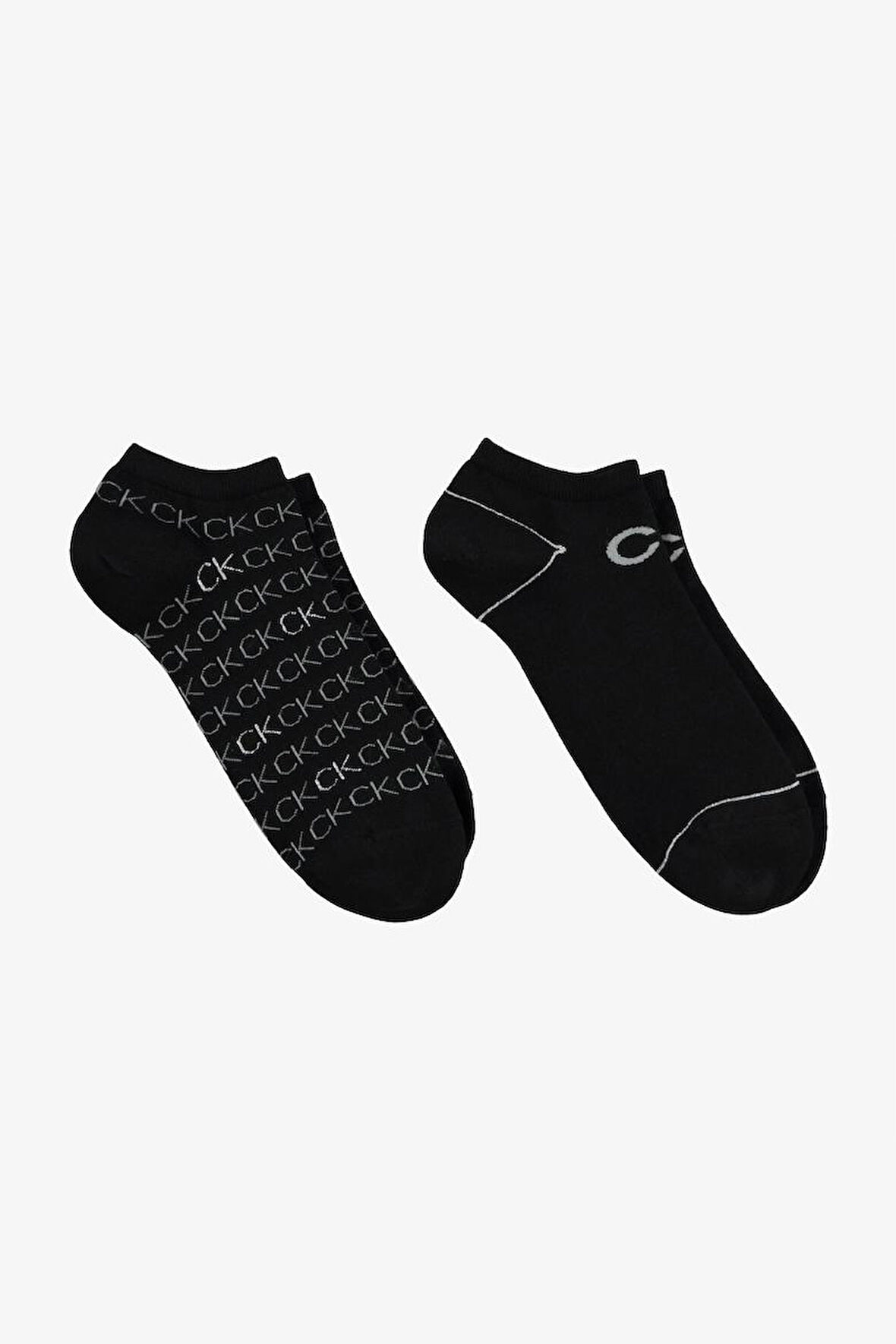 Kadın Ck 2'li Sneaker All Over Logo Çorap - Siyah | ONE