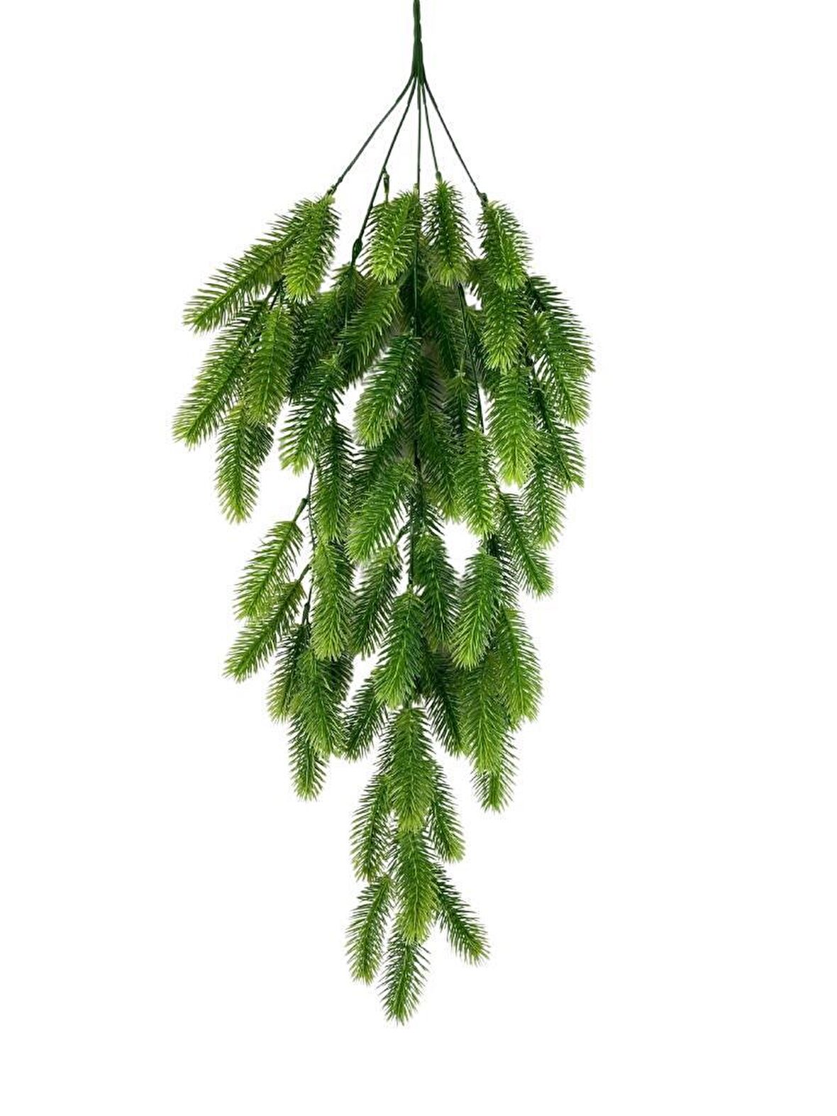 Yapay Çiçek Sarkan Çiçek Yeşil Çam İğneli Ponpon Yapay Sarmaşık  70*30cm UV Katkılı Güneşe Dayanıklı