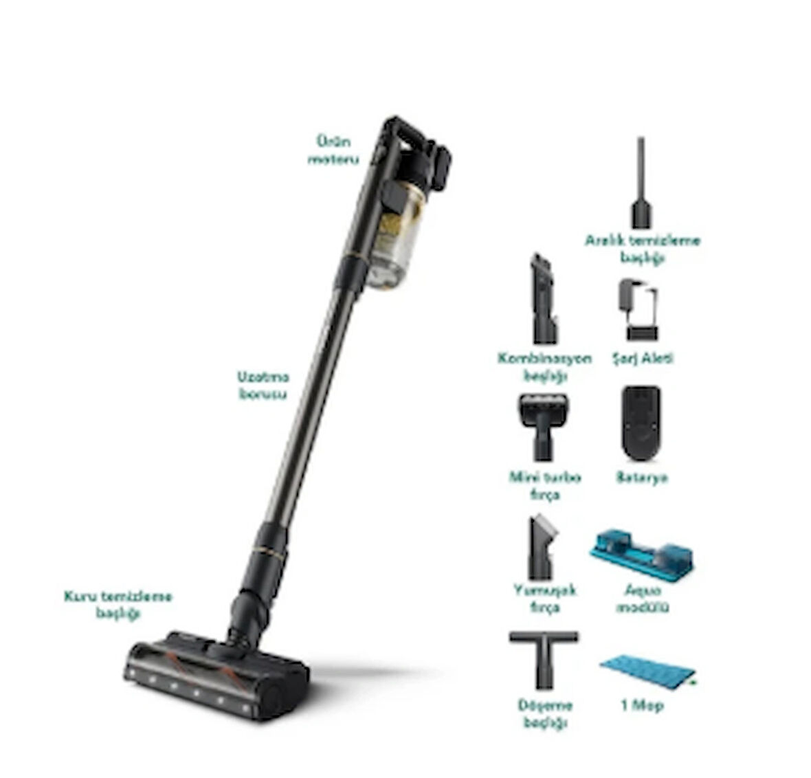 PHİLİPS XC7057/01 AQUA PLUS 7000 ISLAK KURU ŞARJLI DİKEY SÜPÜRGE