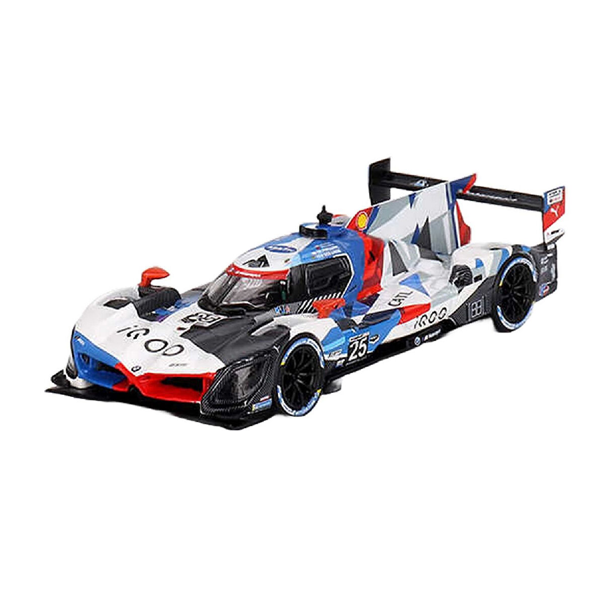 1:64 Diecast BMW M Hybrid V8 Team RLL 2023 IMSA Sebring 2nd Place Mini GT Model Araba
