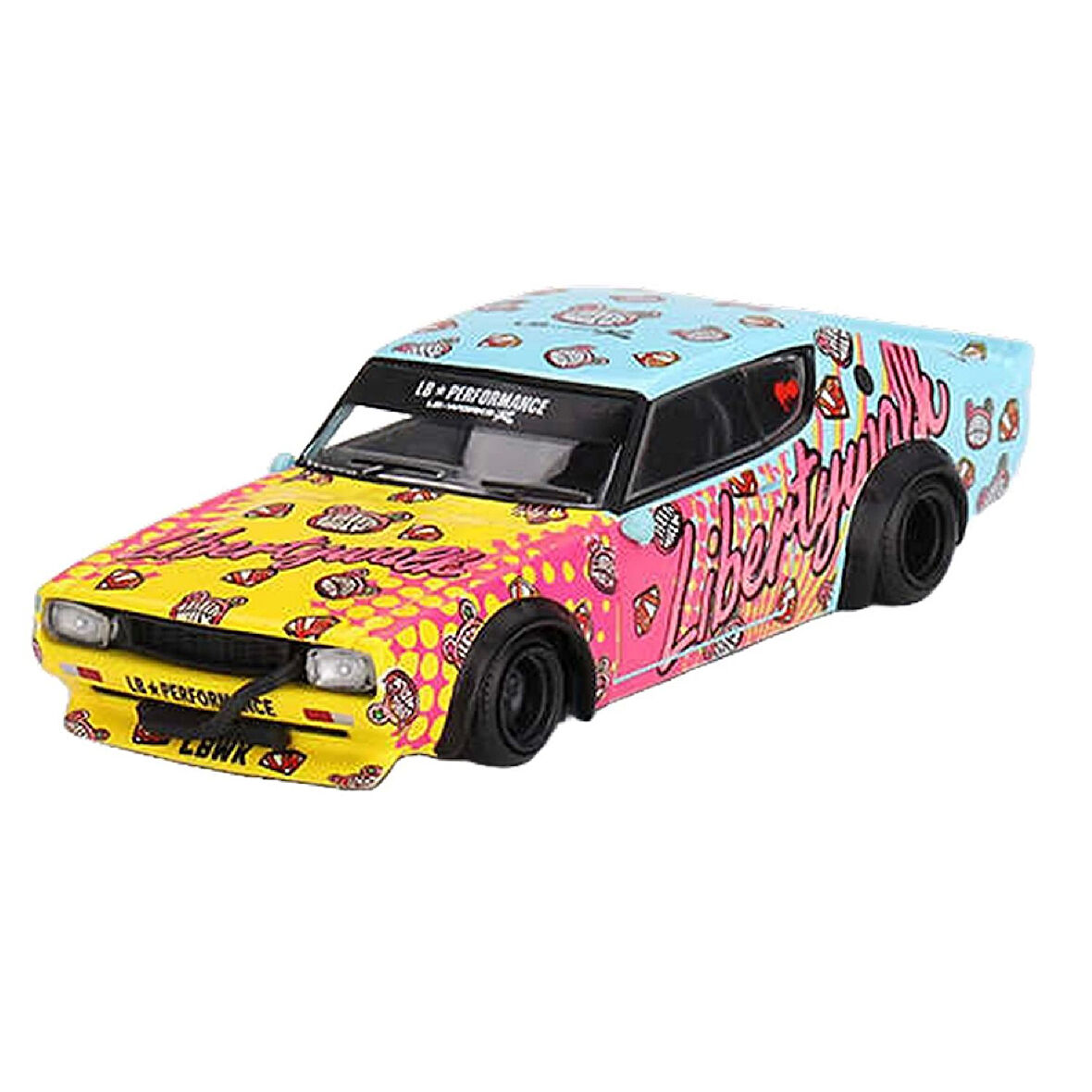 1:64 Diecast Nissan Skyline Kenmeri Liberty Walk LBWK KUMA Mini GT Model Araba