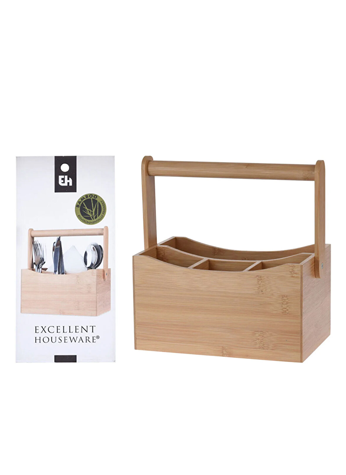 Bambu Bölmeli Çatal Kaşıklık Kutusu