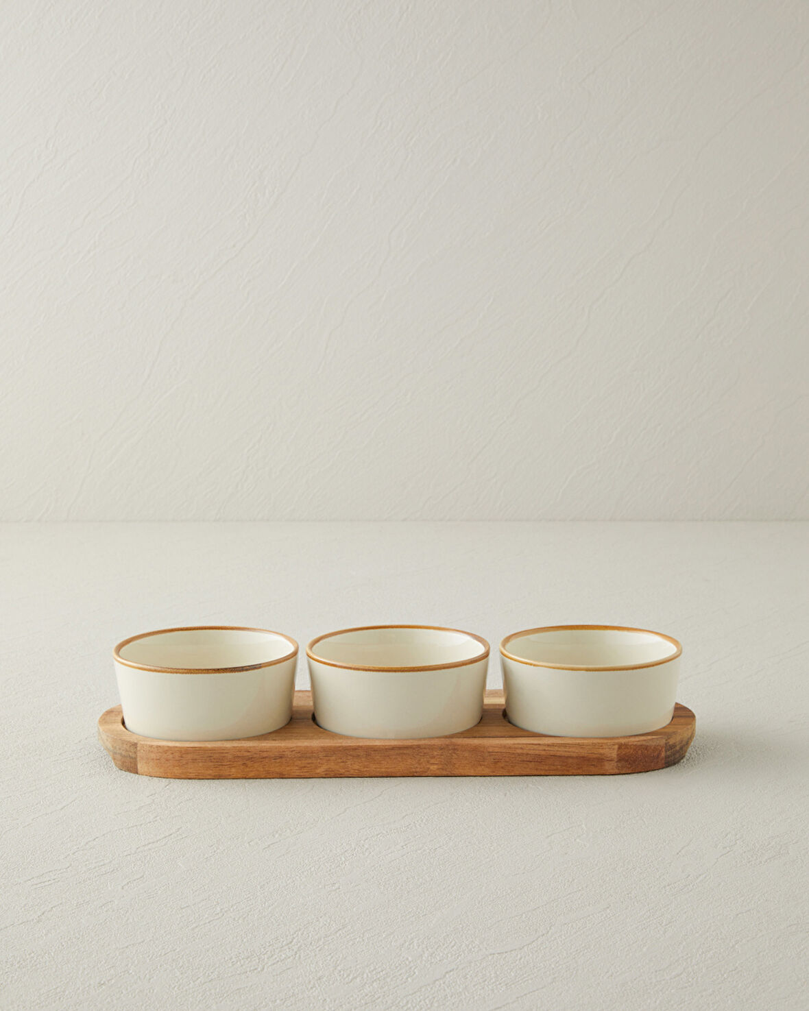 Woodcrest Akasya 4 Parça Sunumluk 10x10 cm Beyaz-Kahverengi