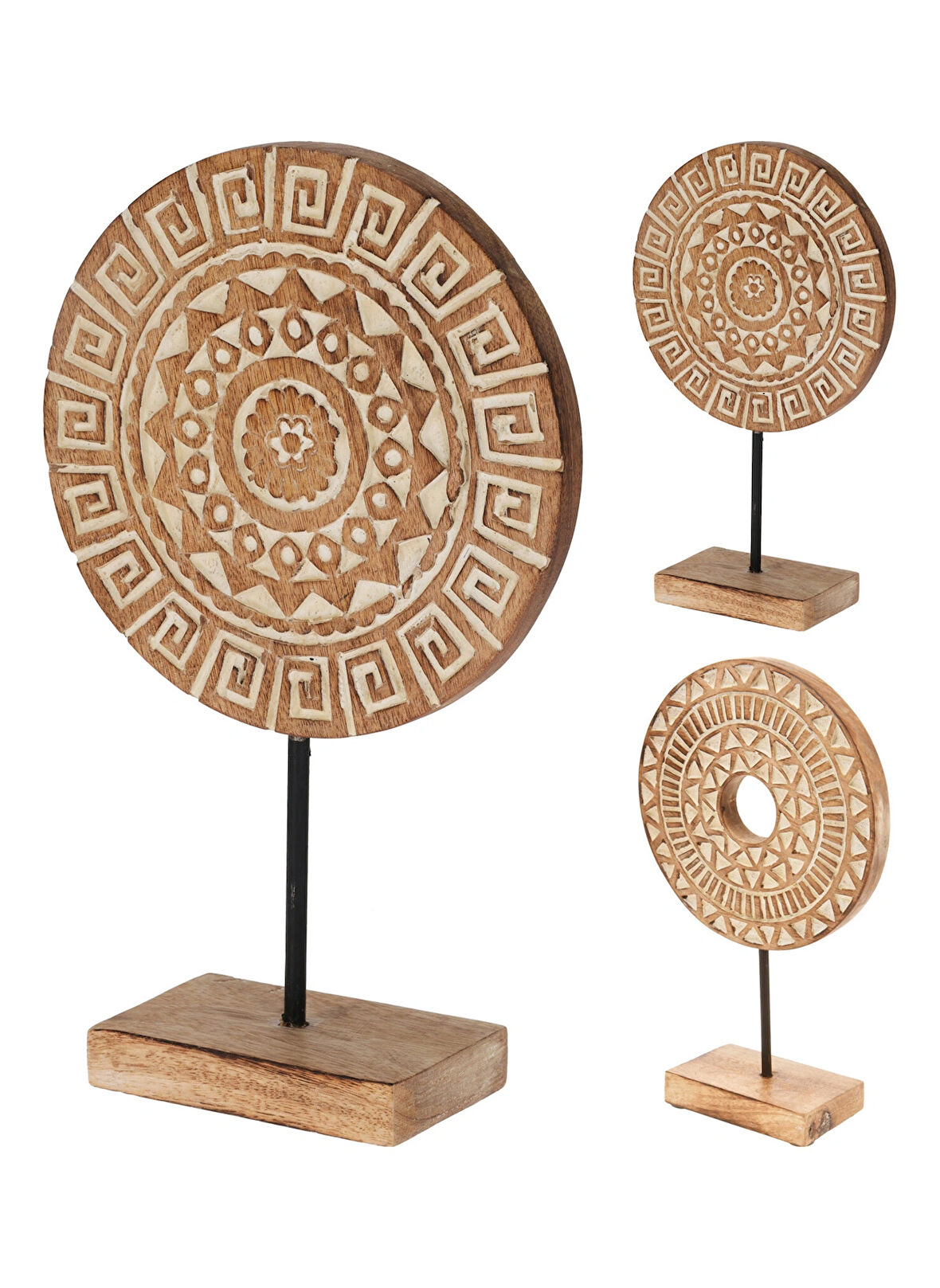 Boyner Evde Dekoratif Obje DECO ROUND ON BASE MANGOWOOD 3