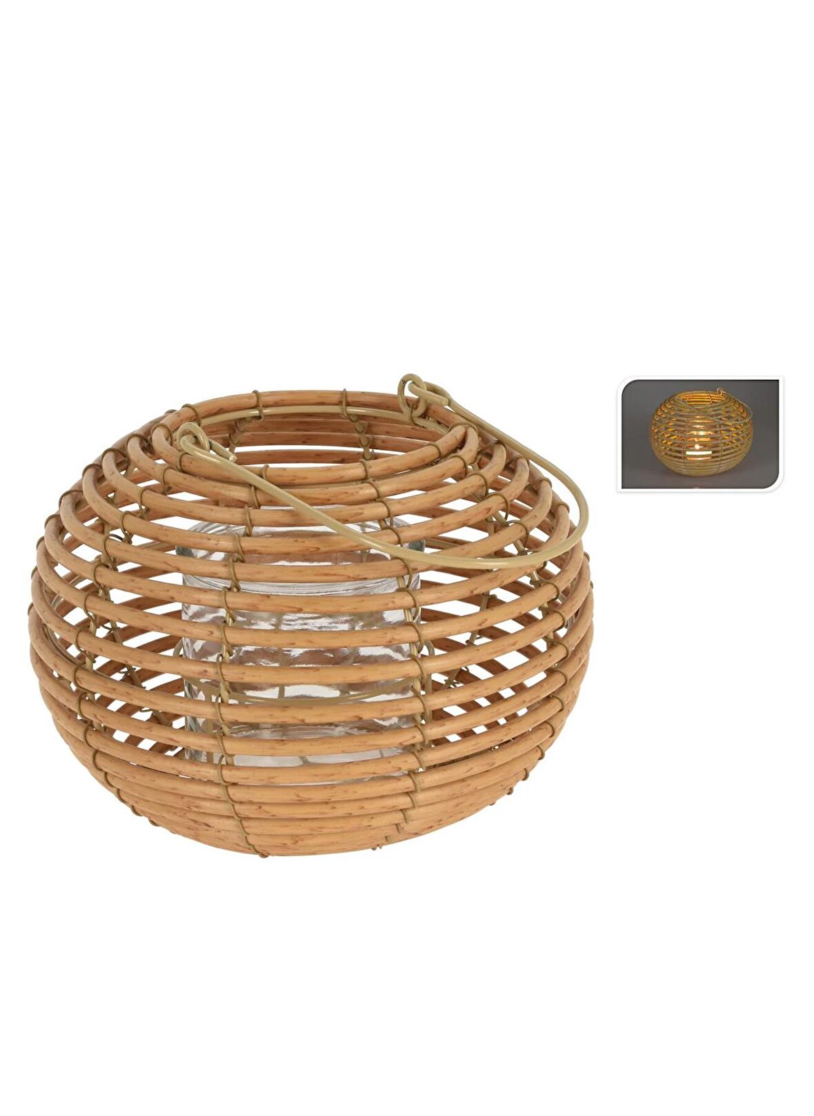 Boyner Evde Çok Renkli Fener Yuvarlak Fener - Naturel 18cm