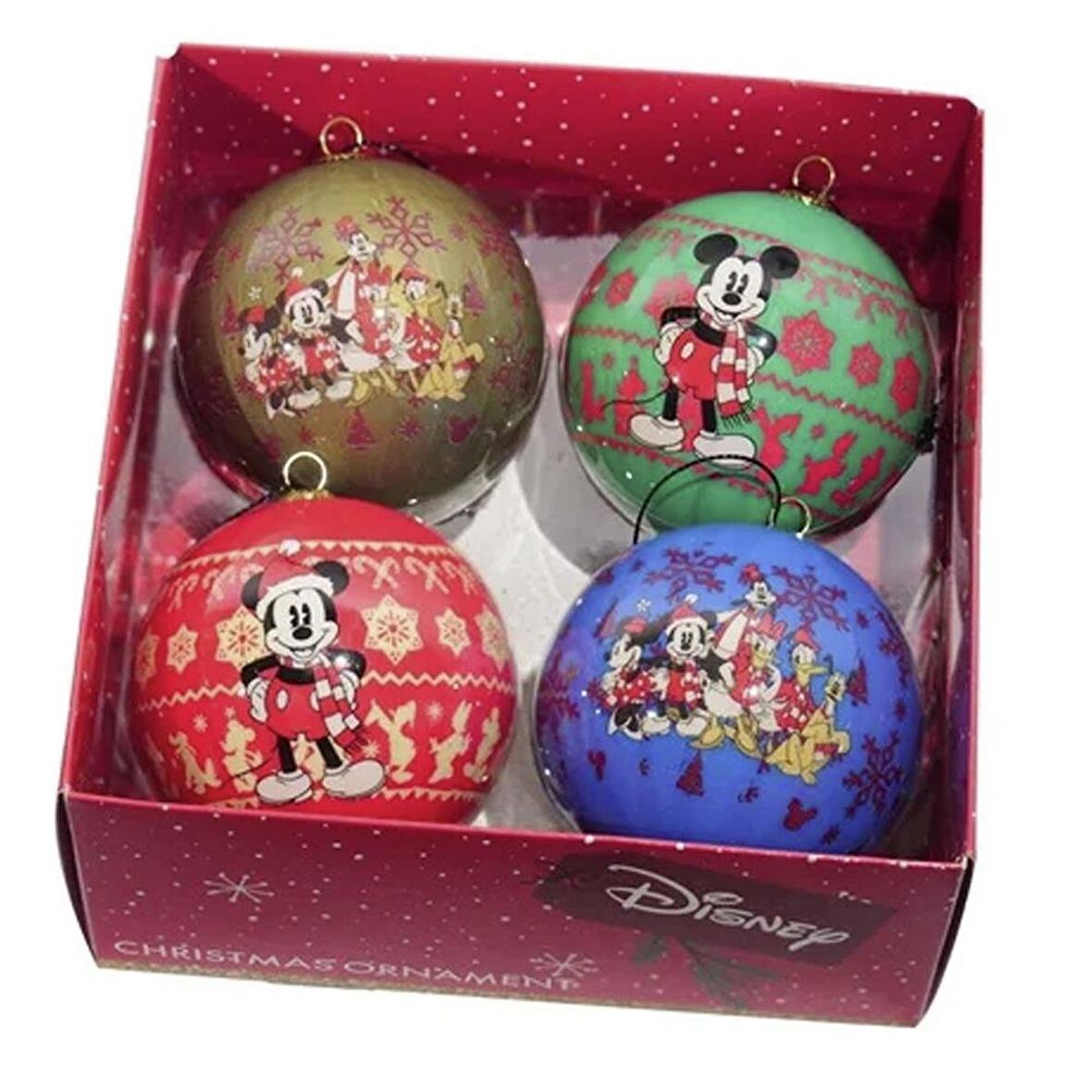 4 Adet 7,5cm Mickey Mouse Yılbaşı Ağaç Topu Disney