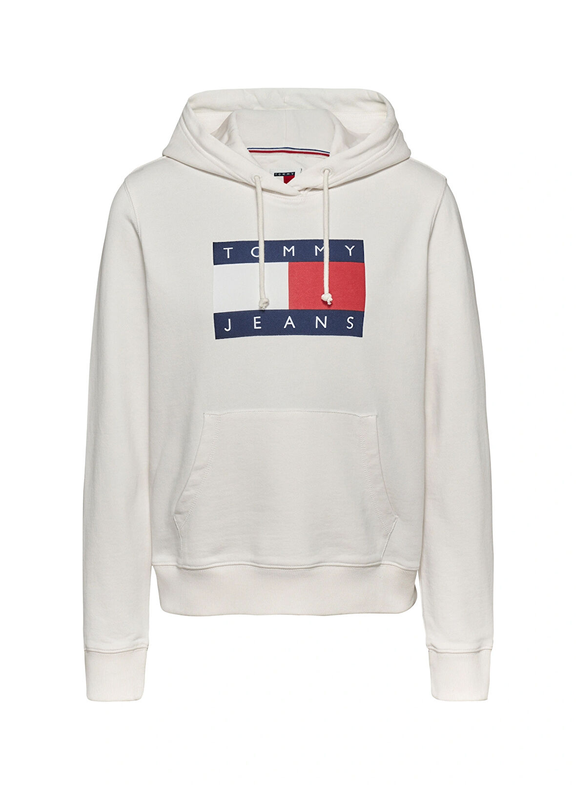 Tommy Jeans Baskılı Beyaz Kadın Sweatshırt TJW REG TOMMY FLAG HOODIE EXT