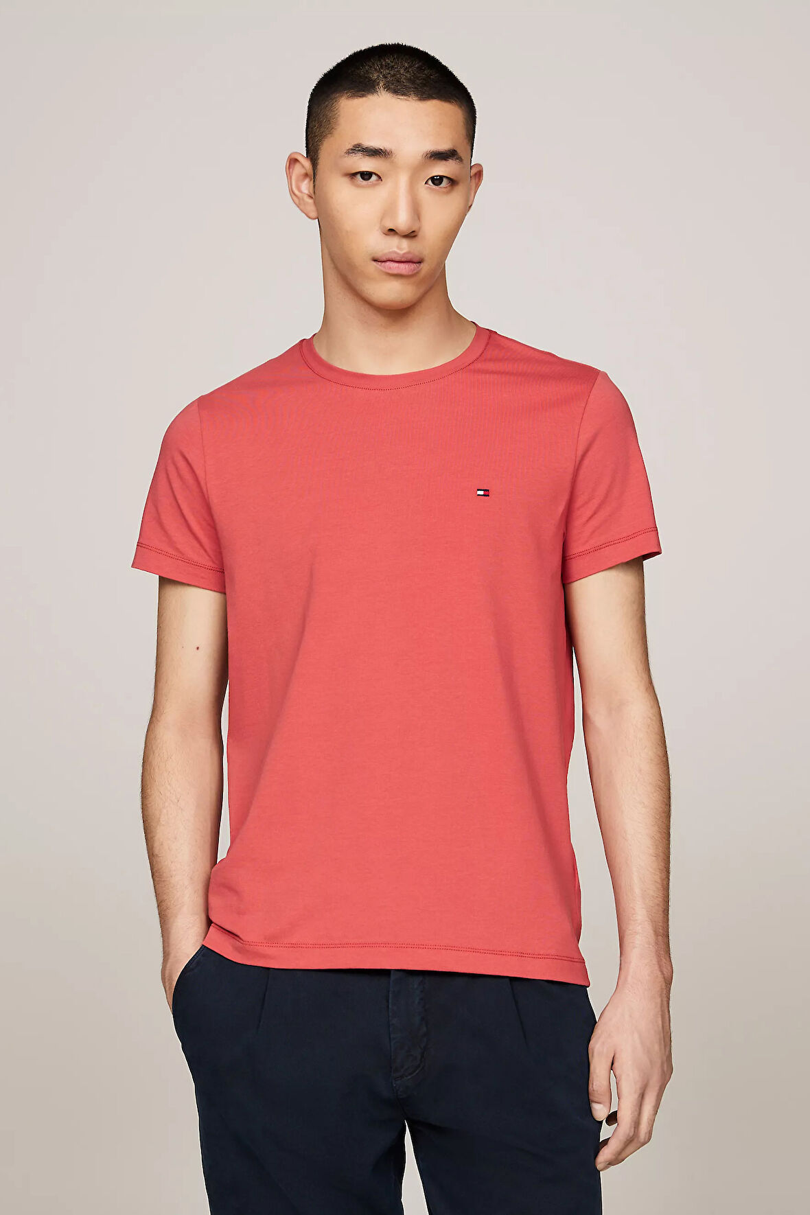 Erkek STRETCH SLIM FIT TEE T-Shirt-Kırmızı | S