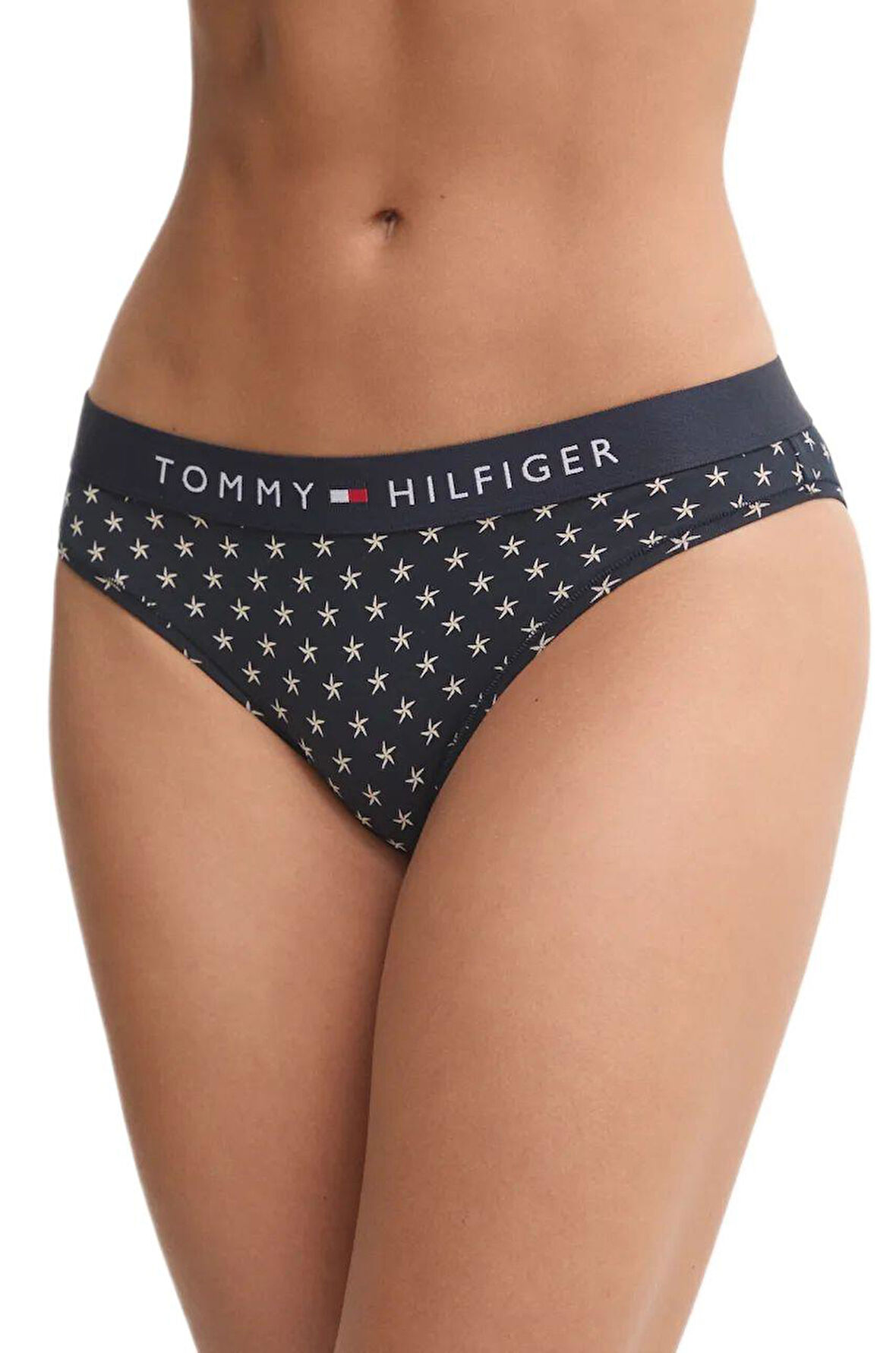 Tommy Hilfiger Kadın Mavi Bikini Külot Print UW0UW04220