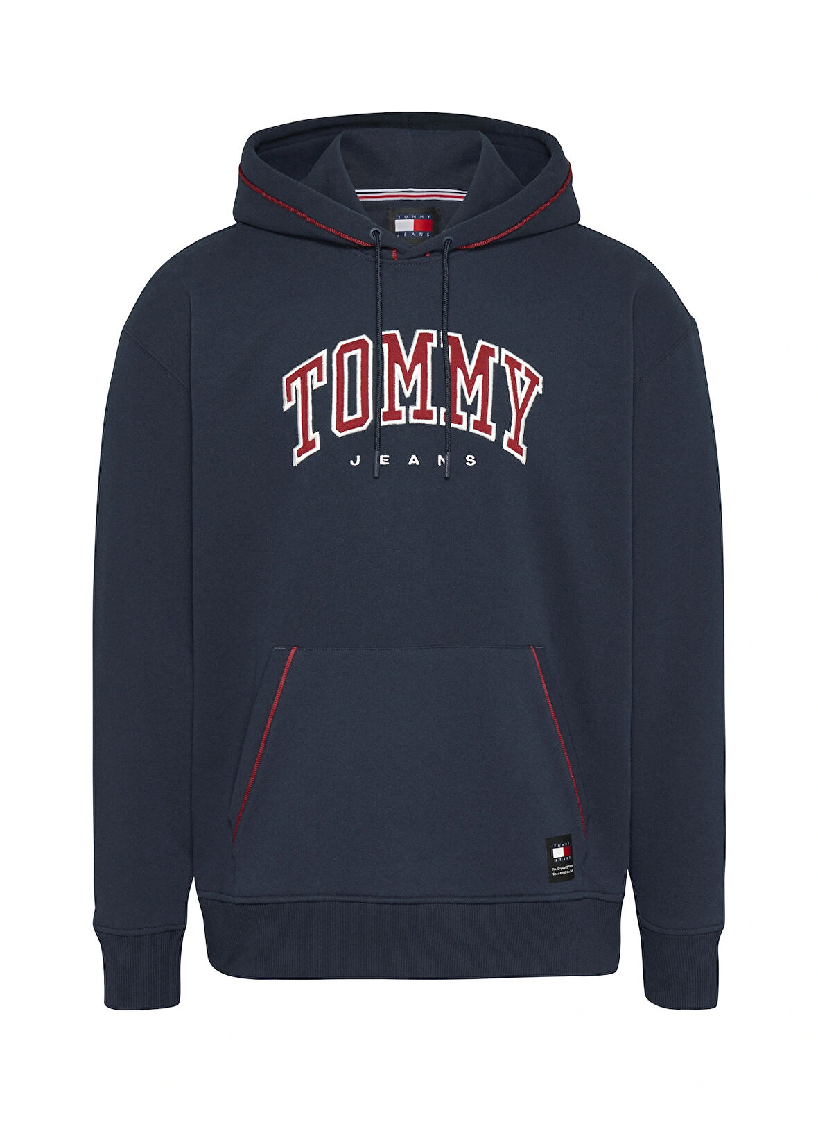 Tommy Jeans Kapüşon Yaka Lacivert Erkek Sweatshırt DM0DM19760C1G RLX VARSITY PIPPING