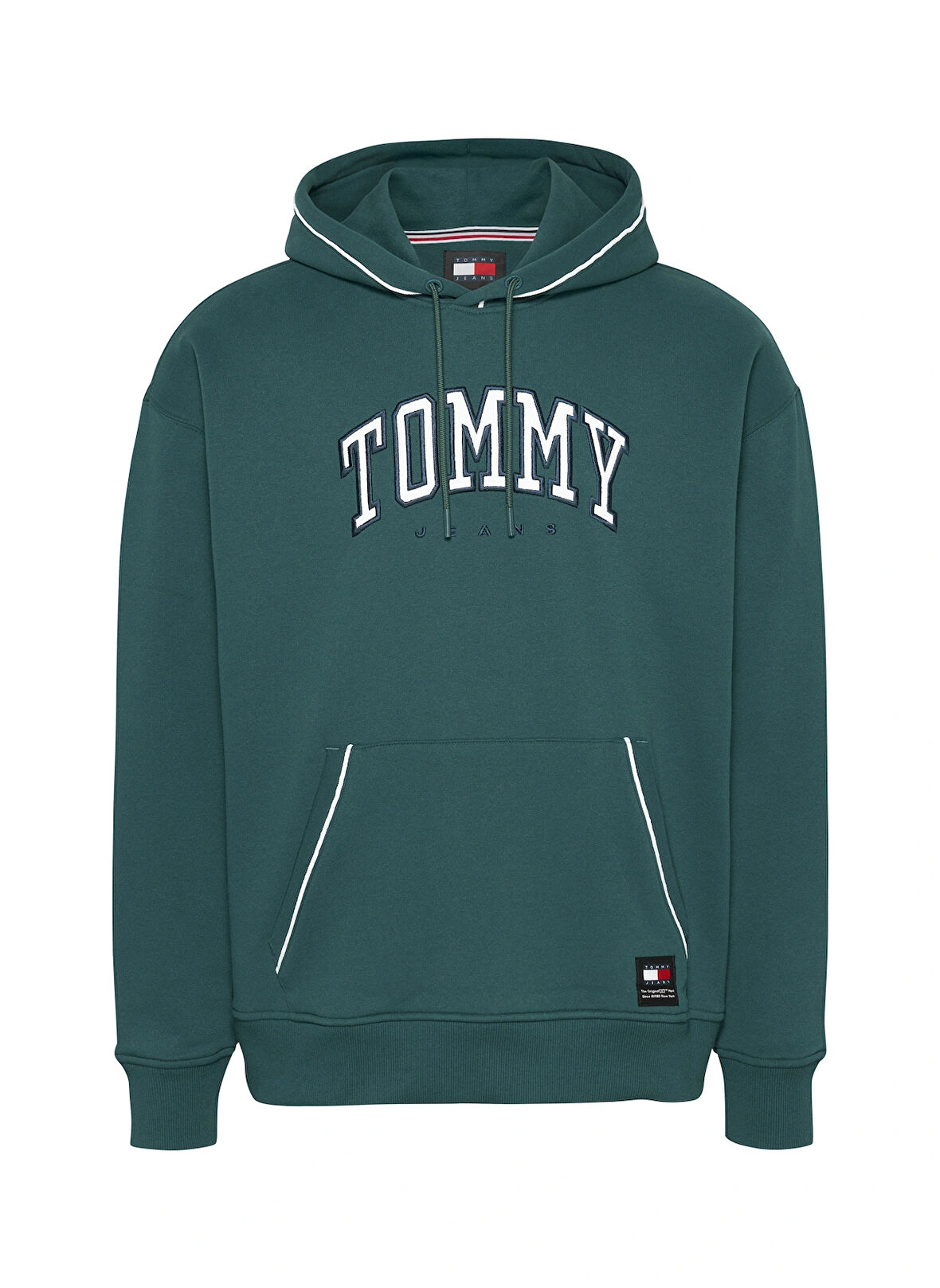 Tommy Jeans Kapüşon Yaka Yeşil Erkek Sweatshırt DM0DM19760CWG RLX VARSITY PIPPING