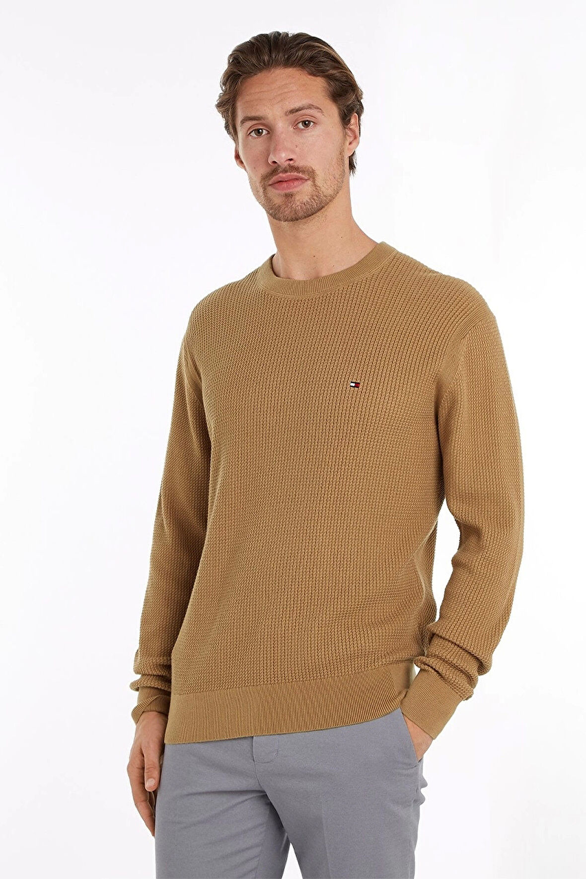Tommy Hilfiger Erkek Kahverengi Kazak