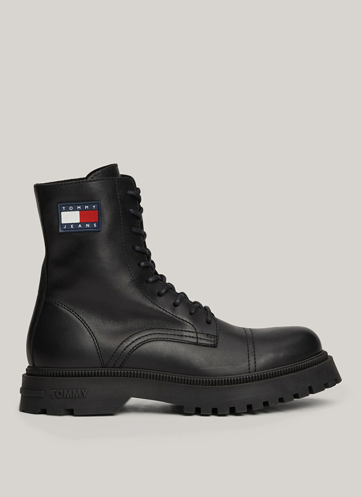 Tommy Hilfiger Deri Siyah Erkek Bot TJM LACE UP MID BOOT SMOOTH