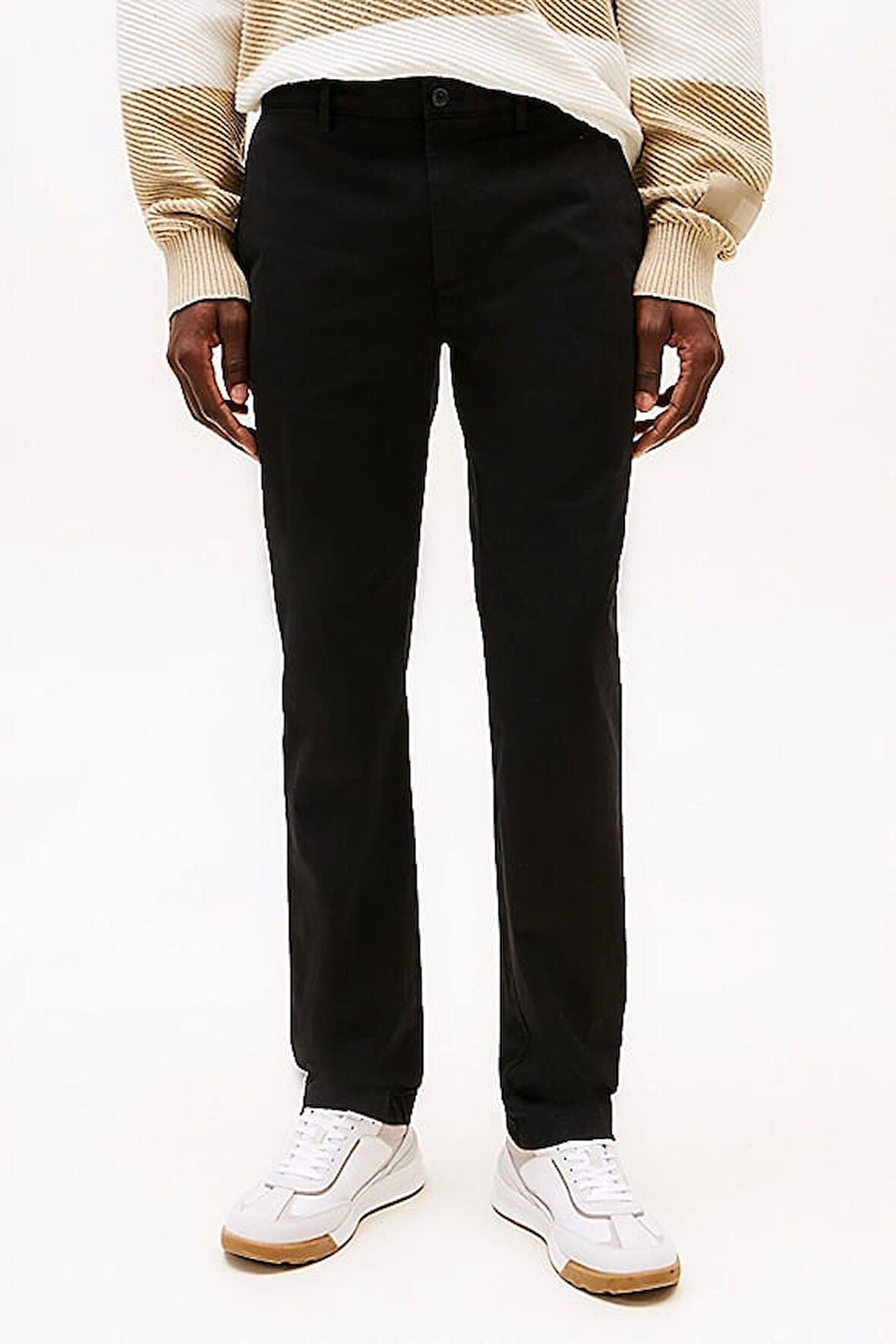 Erkek Th Denton Düz Paça Chino Pantolon - Siyah | 29/30