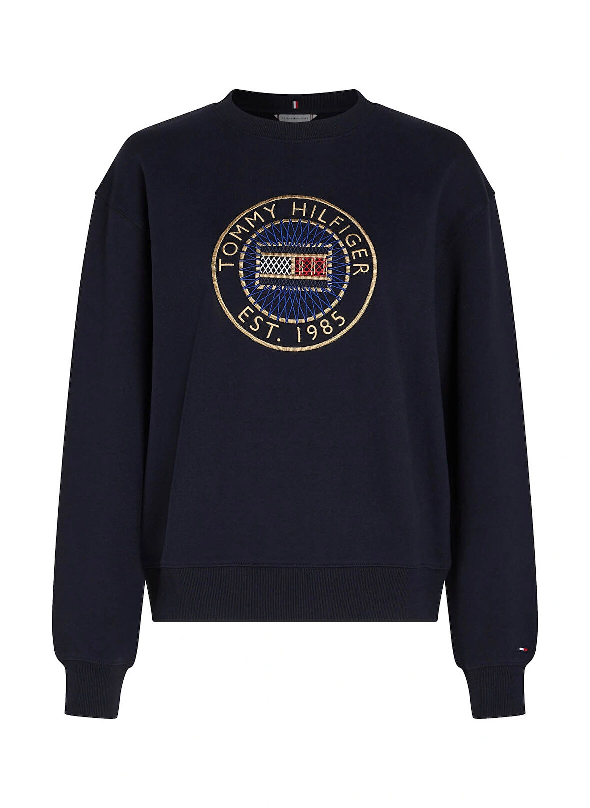 Tommy Hilfiger Yuvarlak Yaka Nakışlı Lacivert Kadın Sweatshırt REG NAUTICAL EMB C-NK SWEATSHIRT