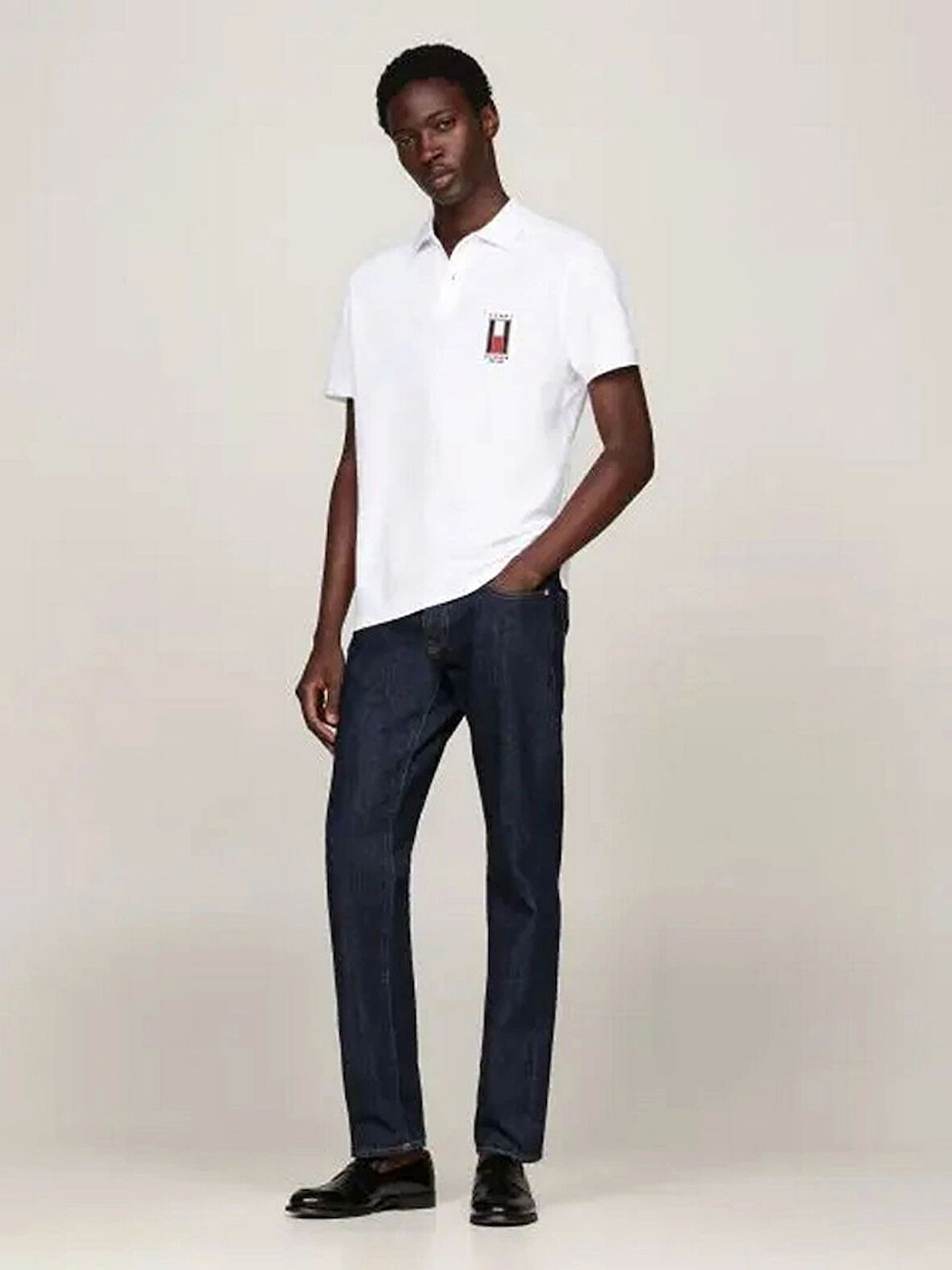 Tommy Hilfiger Erkek Dikey Bayrak Polo Yaka T-Shirt