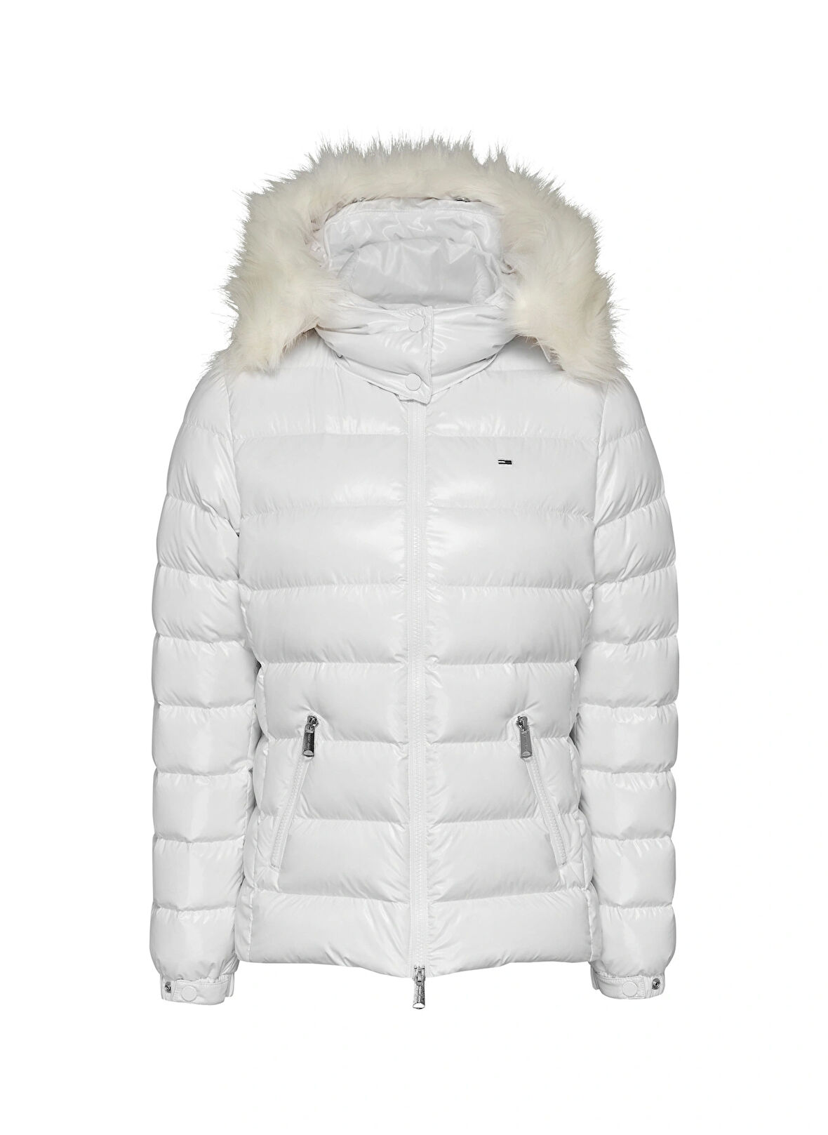 Tommy Jeans Beyaz Kadın Şişme Mont TJW TONAL HOODED DOWN JACKET