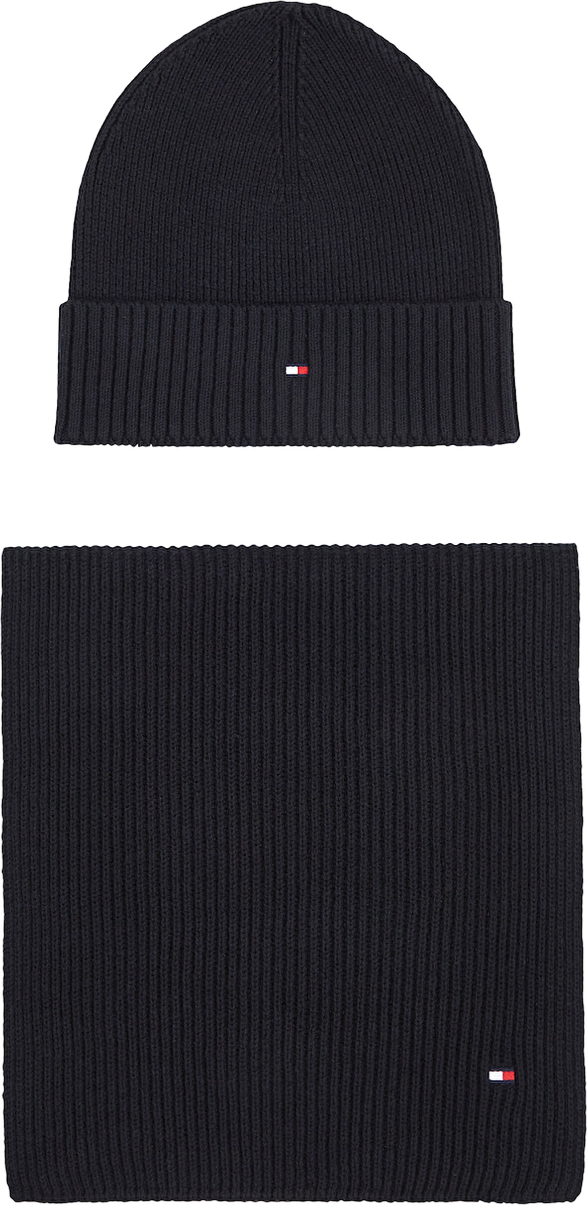 TOMMY HILFIGER FLAG PIMA COTTON BEANIE & SCARF Atkı & Bere Takımı