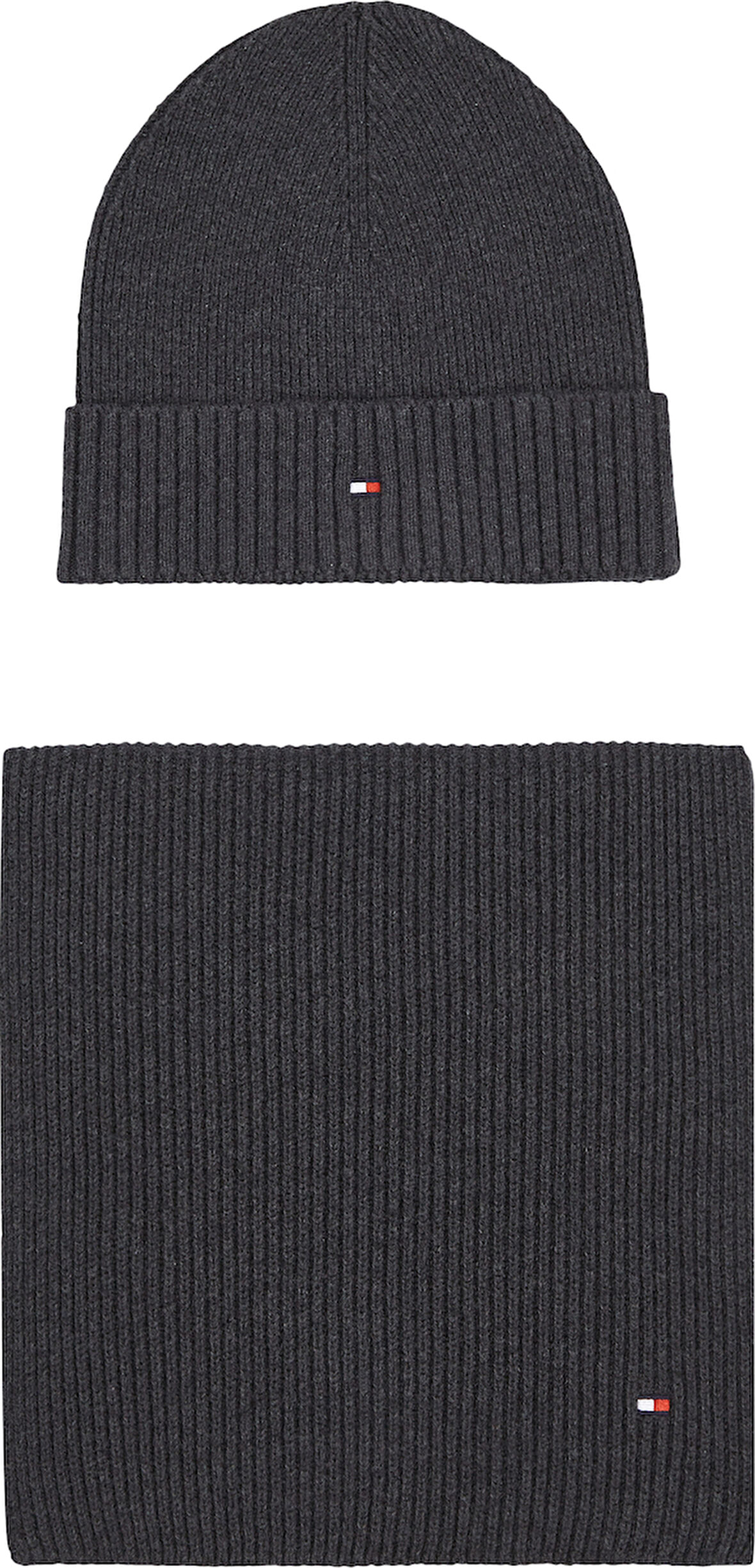 TOMMY HILFIGER FLAG PIMA COTTON BEANIE & SCARF Atkı & Bere Takımı