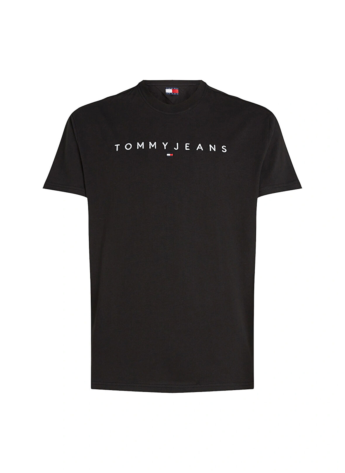 Tommy Jeans Bisiklet Yaka Siyah Erkek T-Shirt DM0DM20744BDS TJM REG LINEAR LOGO